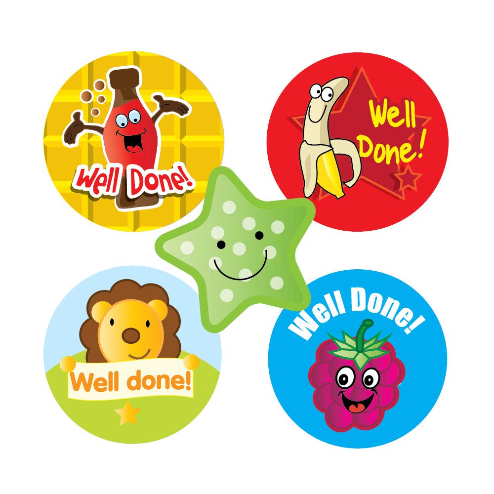 SuperStickers Scratch 'n' Sniff Reward Stickers - 125 Count, 28mm Round, Multicoloured Vinyl