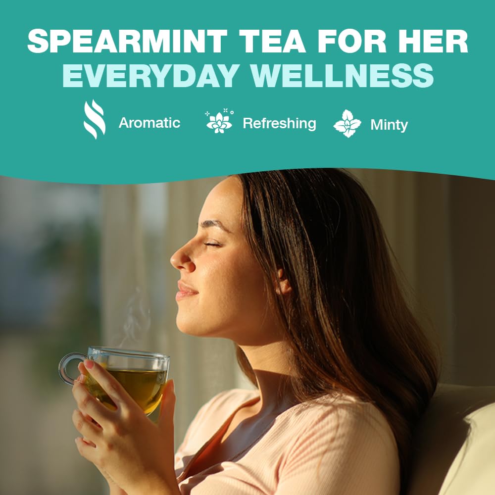 HANDPICK Spearmint Tea Bags (100 Count) Non-GMO, 100% Pure Spearmint Leaf, Tea Board of India Certified 4