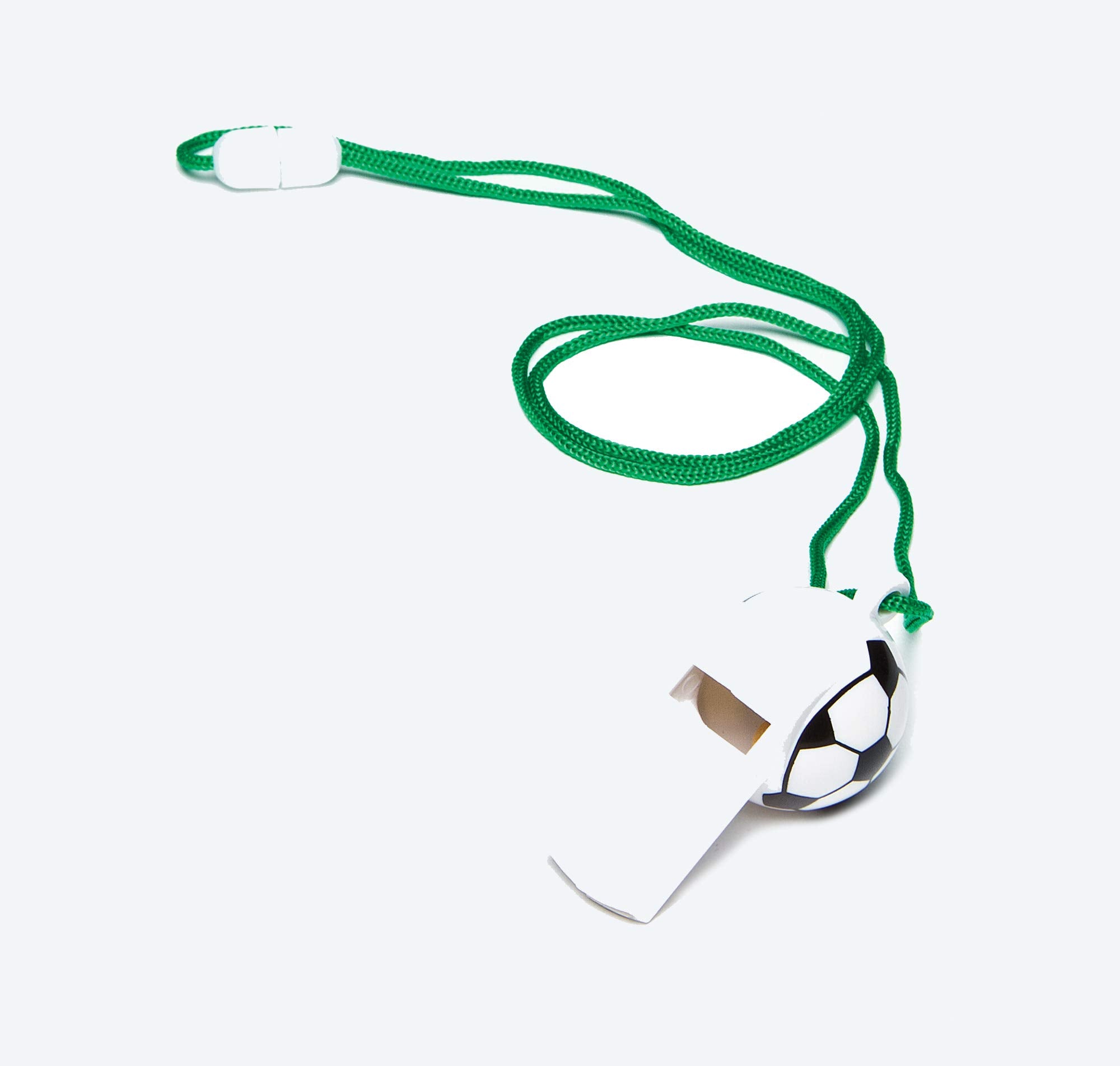 Baker Ross Football Whistles - Pack of 6 Party Bag Fillers with Neck Cords | 5cm 3