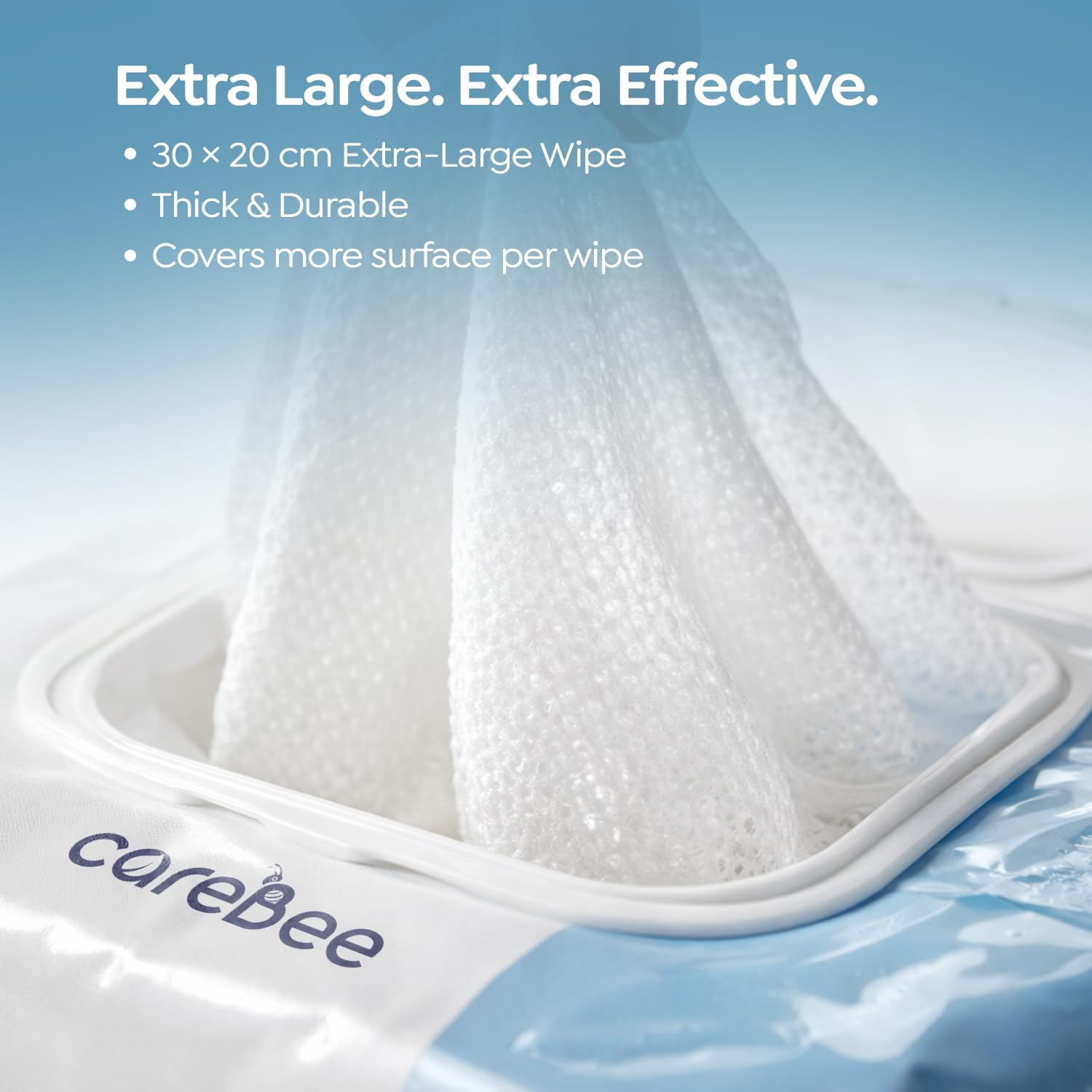 CareBee Premium Full Body Cleansing Wet Wipes for Adults - Fragrance-Free, Anti-Bacterial | Vegan, Hypoallergenic 6