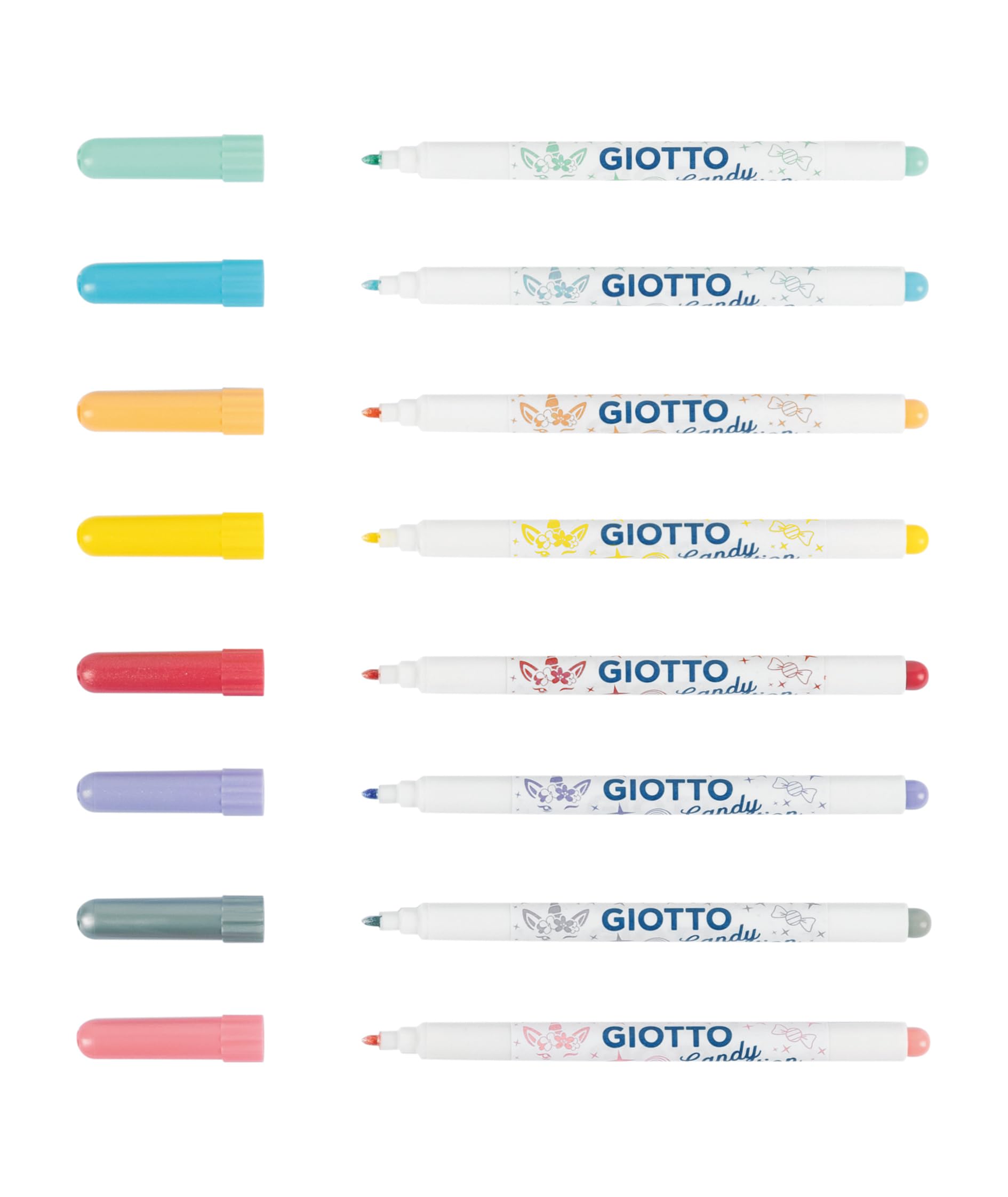 GIOTTO Turbo Glitter Felt Tip Pens - 8 Assorted Pastel Glitter Colours | Fine Tip | Washable Ink 3