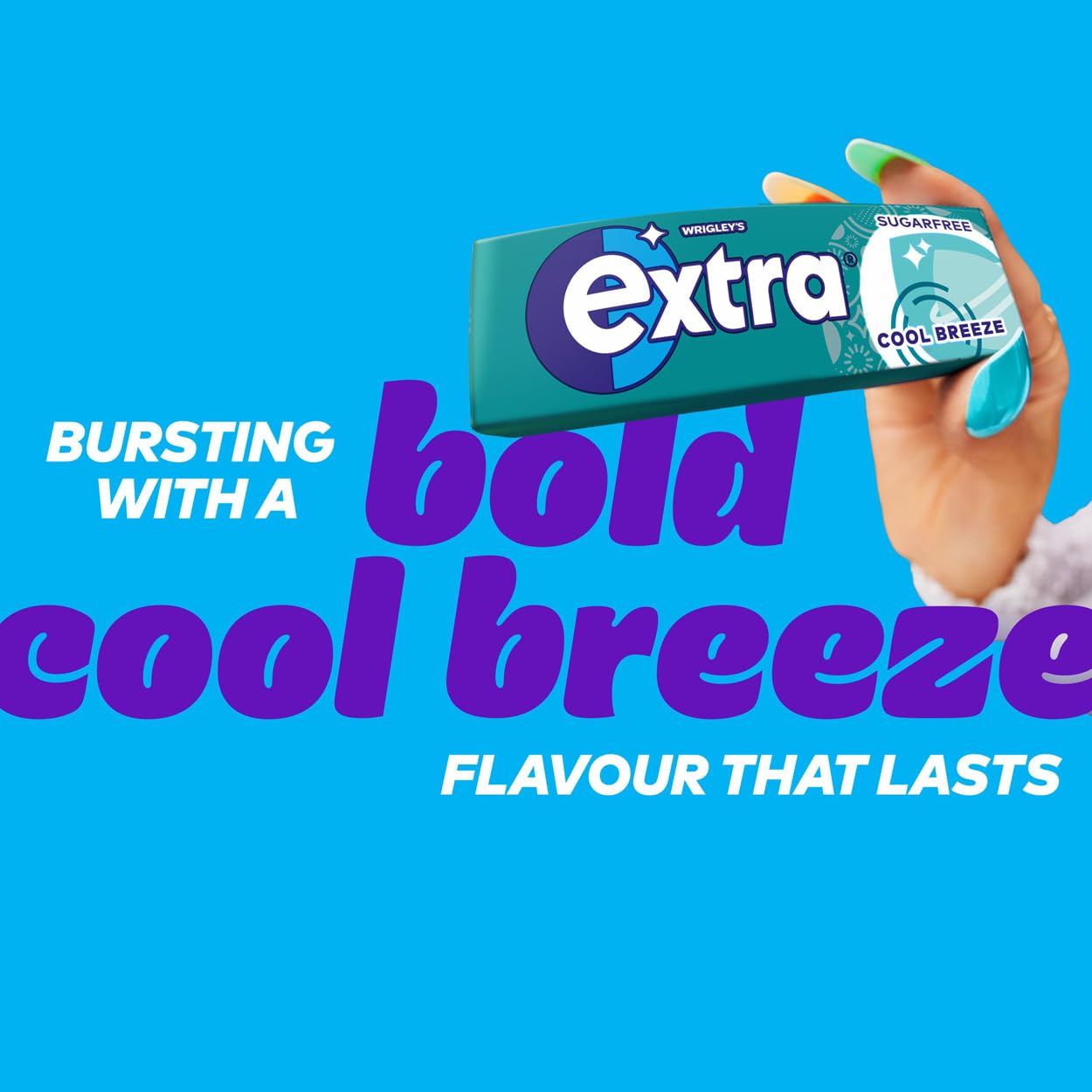 Extra Sugar Free Chewing Gum - Cool Breeze Flavour | 5 Packs of 10 Pieces