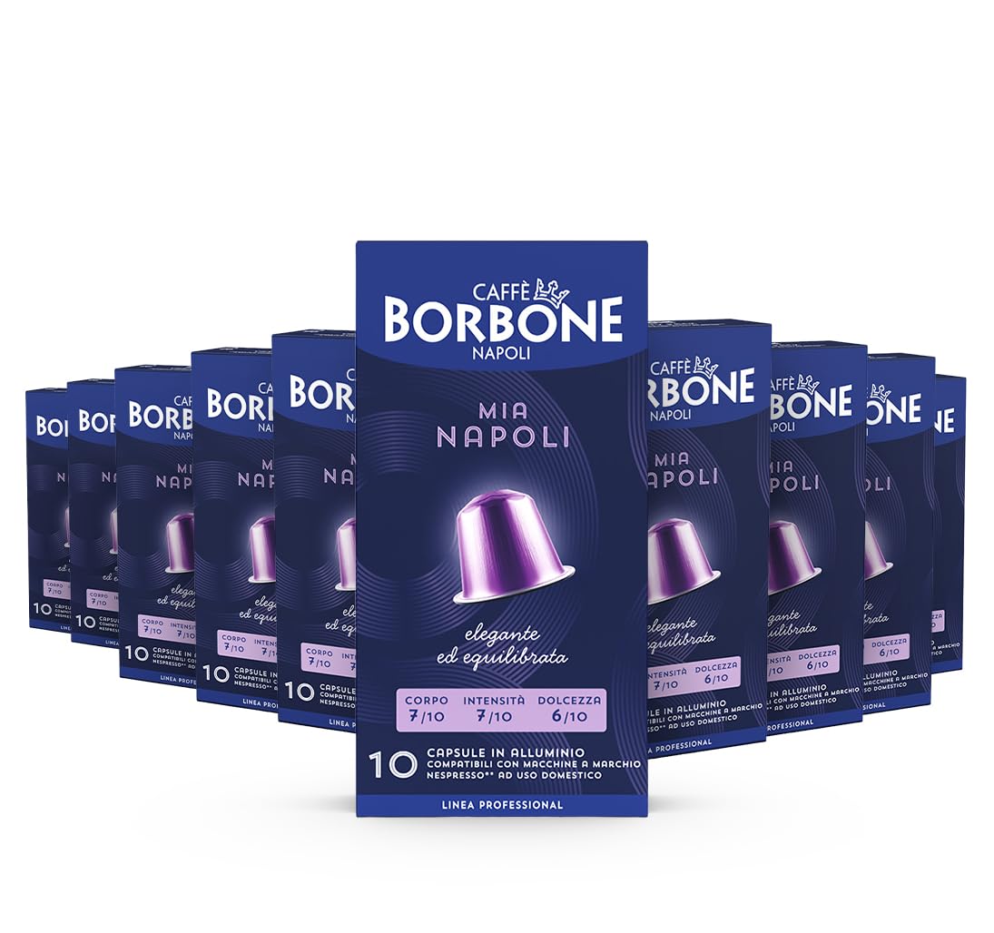 CAFFÈ BORBONE Mia Napoli Blend Coffee Capsules - 100 Aluminium Pods | Intensity 8 | Made in Italy 1
