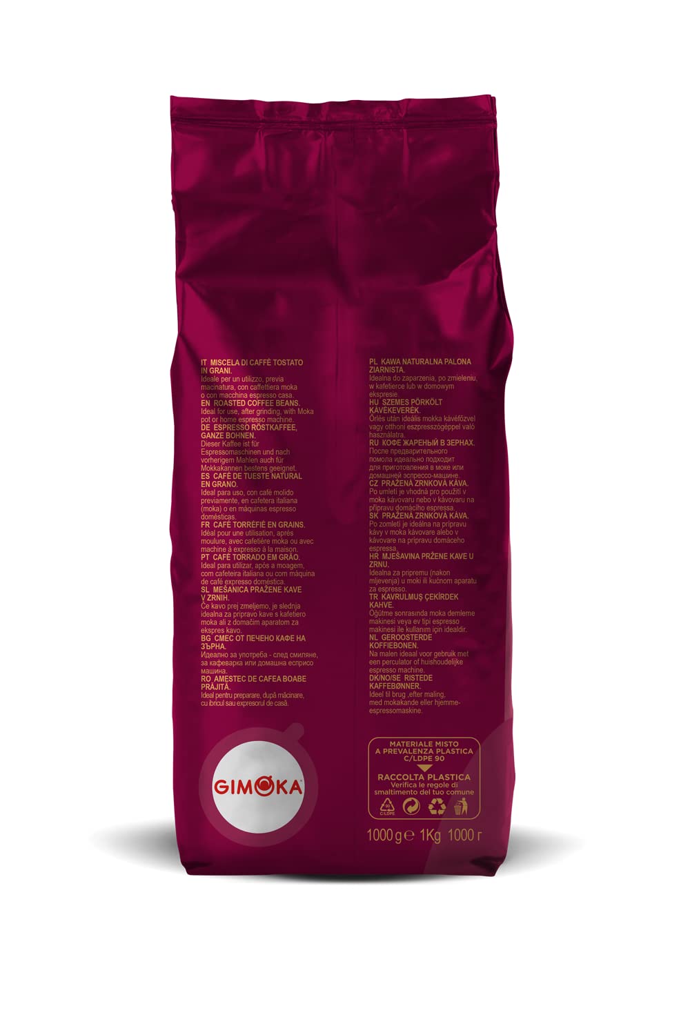 Gimoka Gran Bar Italian Espresso Coffee Beans, Light Roast (2/5), 1 Kg Whole Bean 5