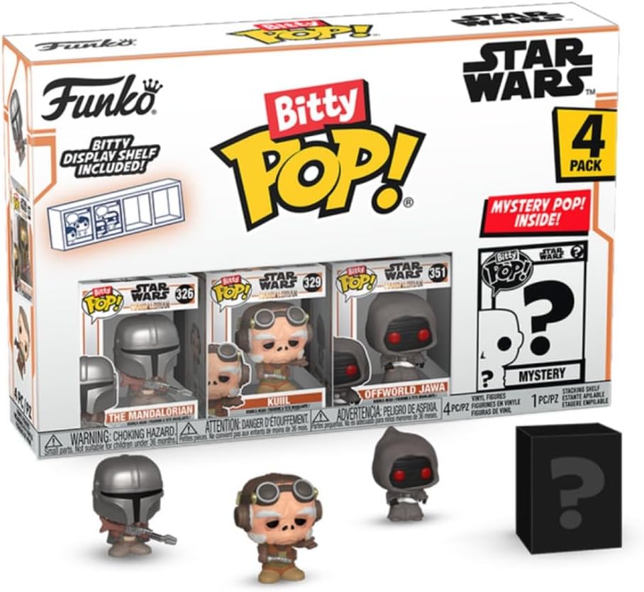 Funko Bitty POP! The Mandalorian - The Mandalorian, Kuiil, Offworld Jawa & Mystery Grogu Vinyl Figures (75452) 1