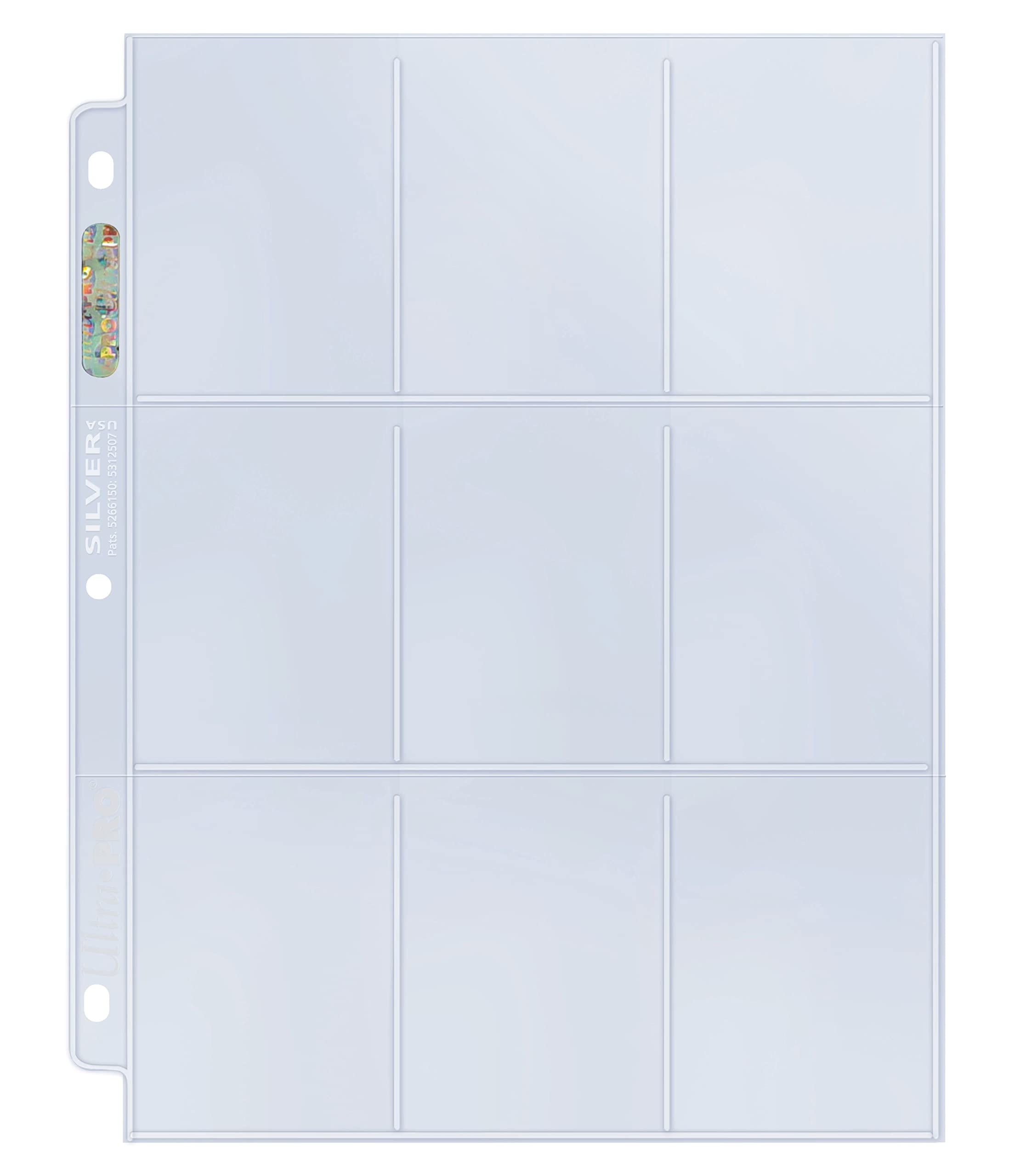 Ultra Pro 9-Pocket Trading Card Pages for Collectible Cards - 100-Pack with Acid-Free UV-Resistant Vinyl
