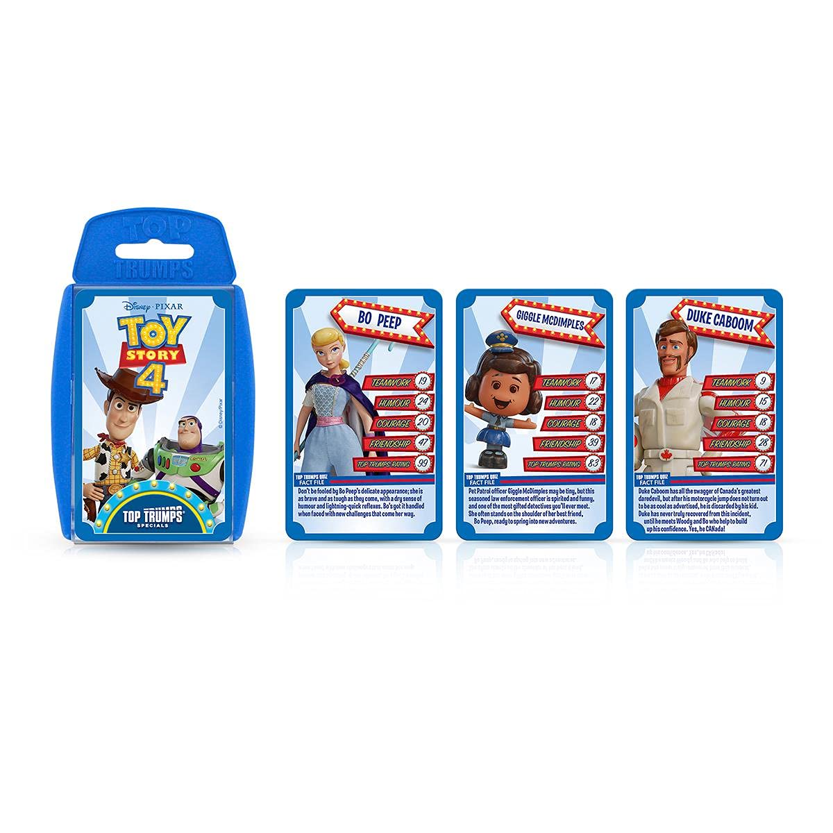 Top Trumps Disney Pixar Toy Story 4 Specials Card Game, play with Woody, Buzz, Forky, Mr Potato Head, Duke Caboom and Bo Peep, gifts and toys for boys and girls aged 6 plus