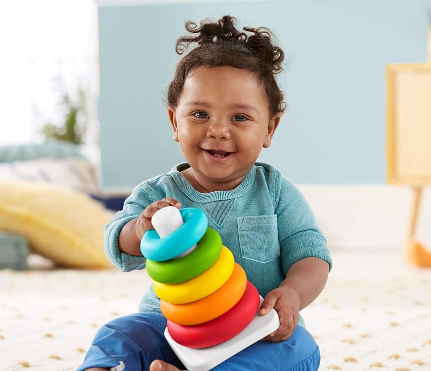 Fisher-Price Eco Rock-a-Stack Stacking Toy | 5 Rings | Ages 6 Months+ 2