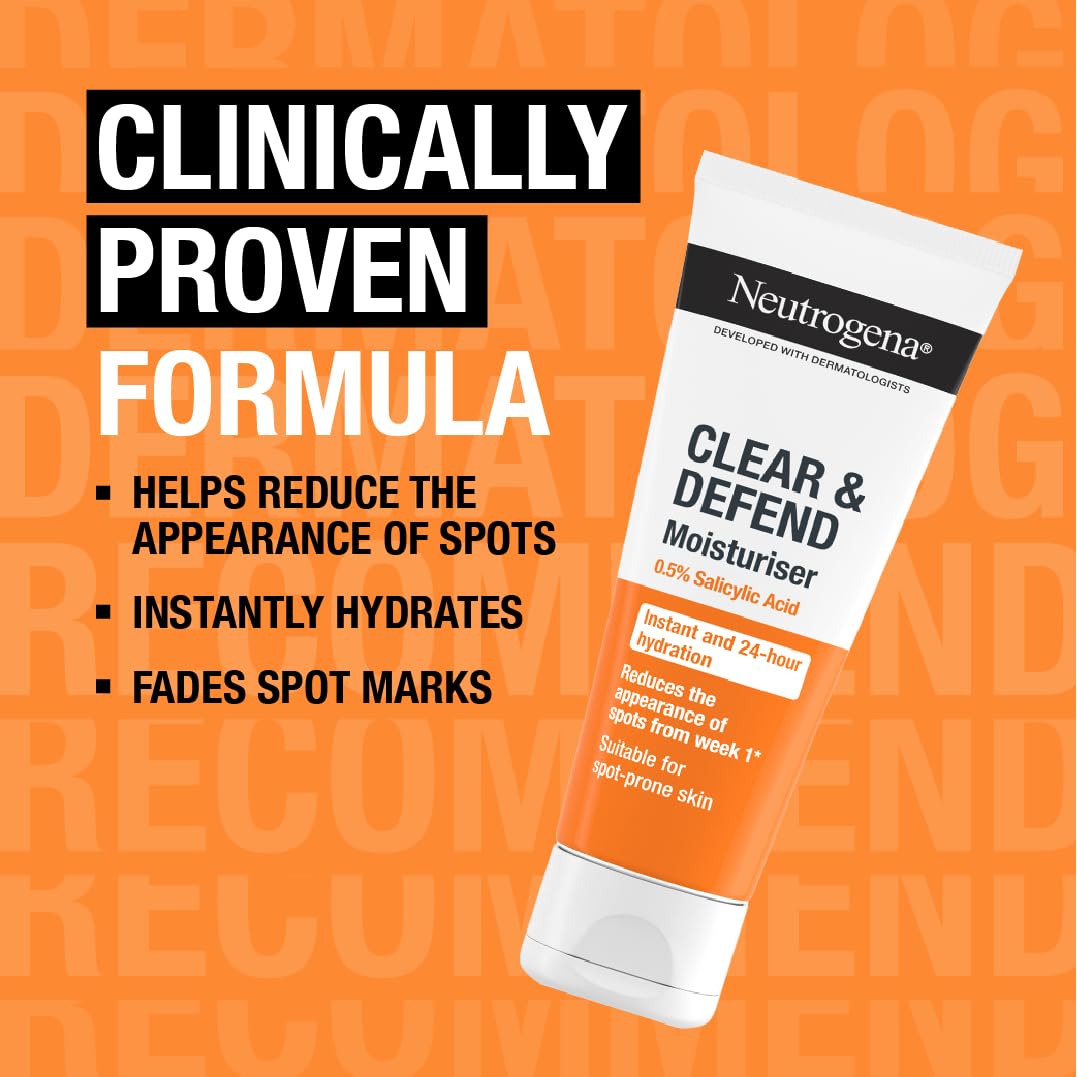 Neutrogena Clear and Defend Moisturiser - Oil-Free, 50 ml, For Spot-Prone Skin 2