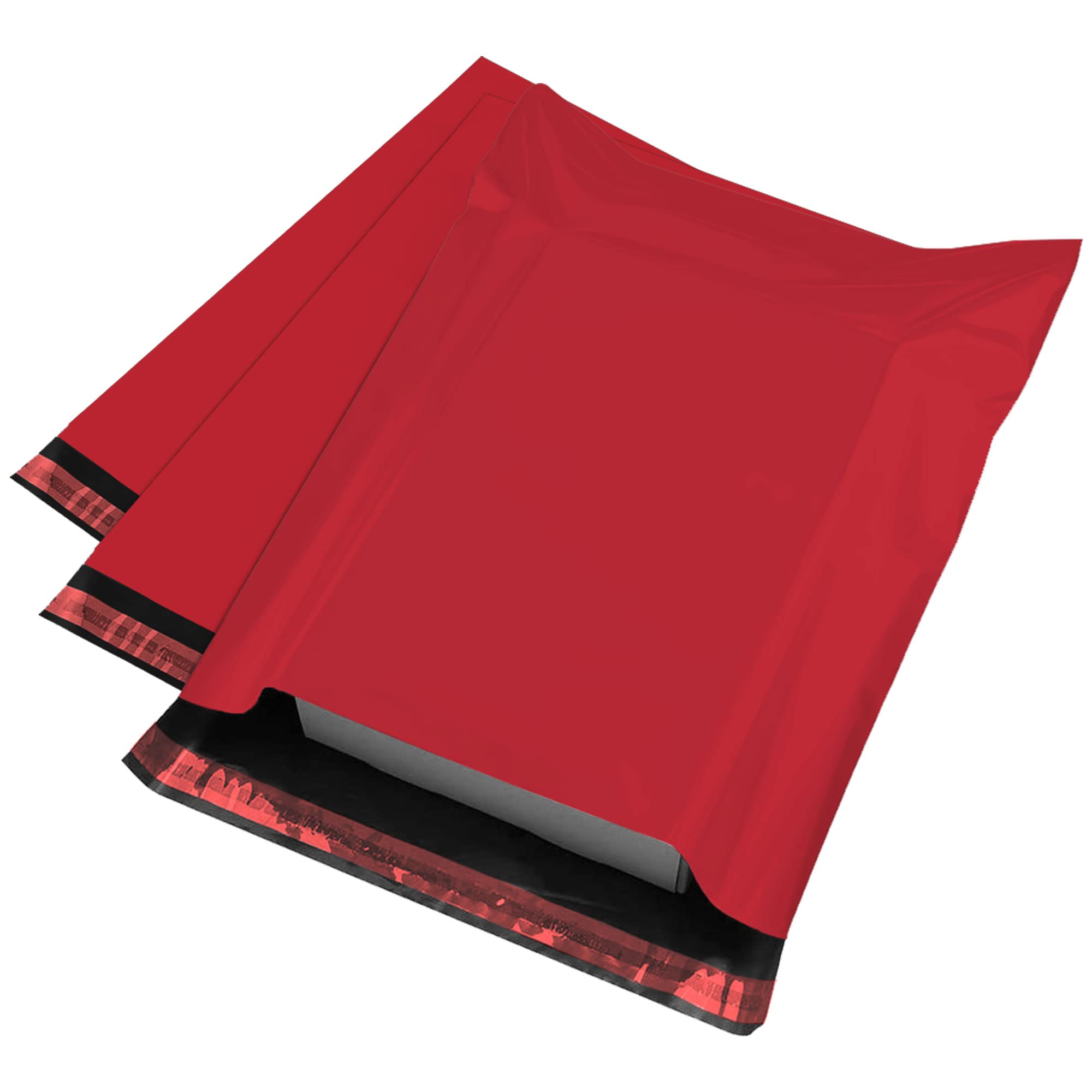 iSOUL Strong Large Mailing Postal Bags - 100 Pack, 6 x 9 Inch, Red, Water Resistant 1