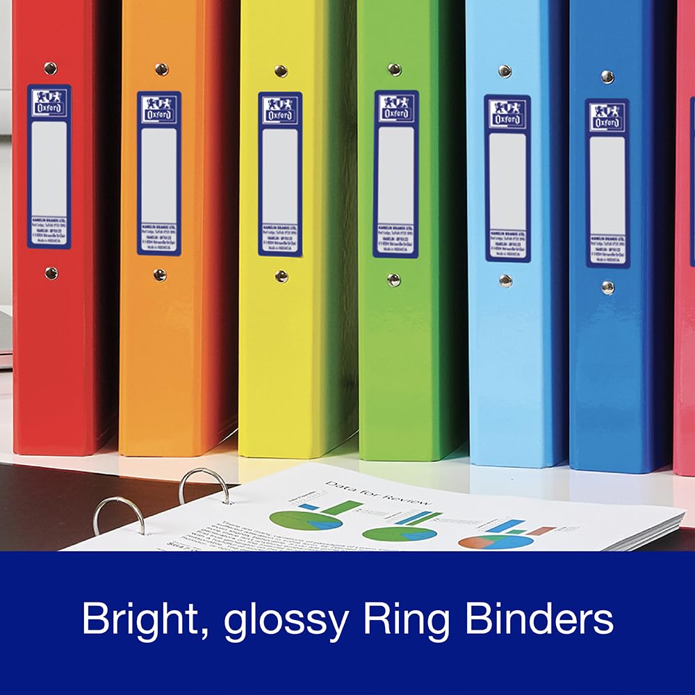 Oxford Premium A4 Ring Binder, Red Single Folder, 25mm Capacity, Laminated 7