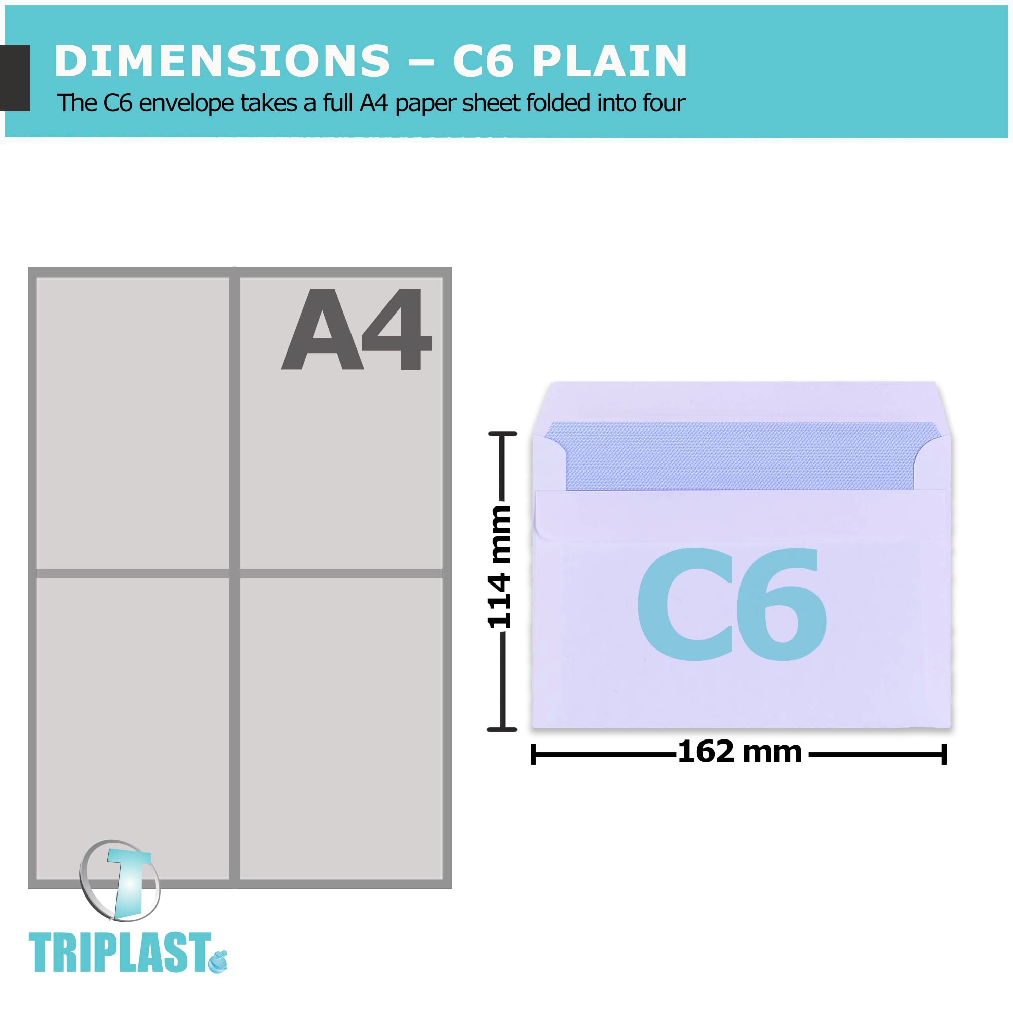 Triplast C6 White Self Seal Security Envelopes - Pack of 50 | 114x162mm | 90 gsm