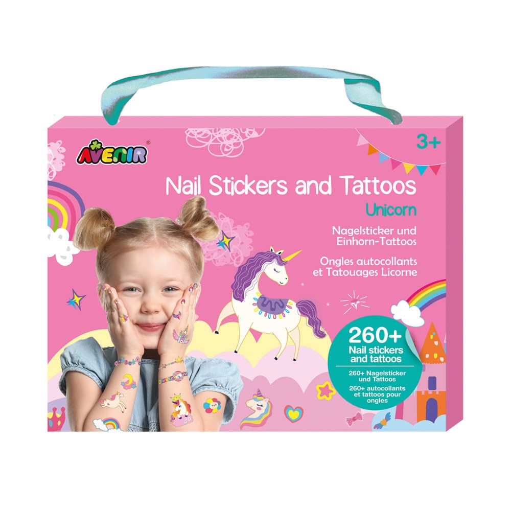 Avenir Unicorn Nail Stickers and Temporary Tattoos Creative Set (260+ Stickers) 7