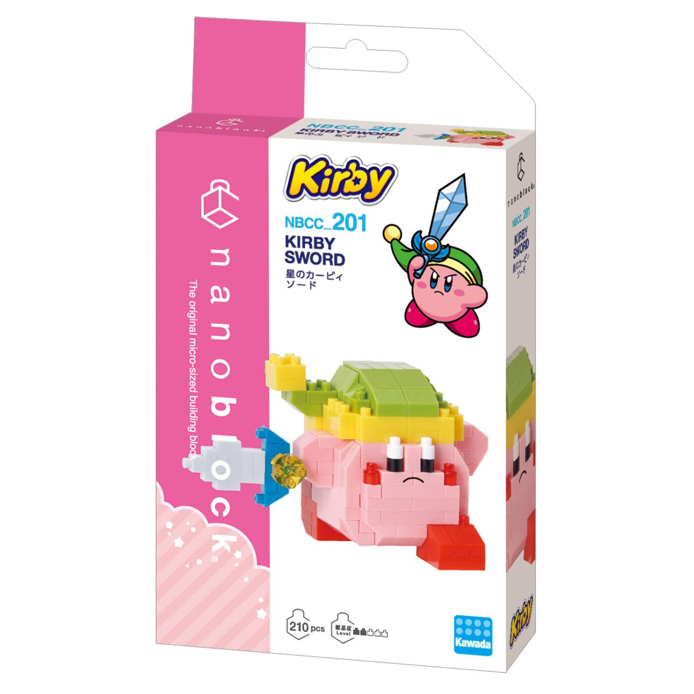 nanoblock Kirby - Kirby Sword Character Collection Series Building Kit | Approx. 210 Pieces | Age 12+