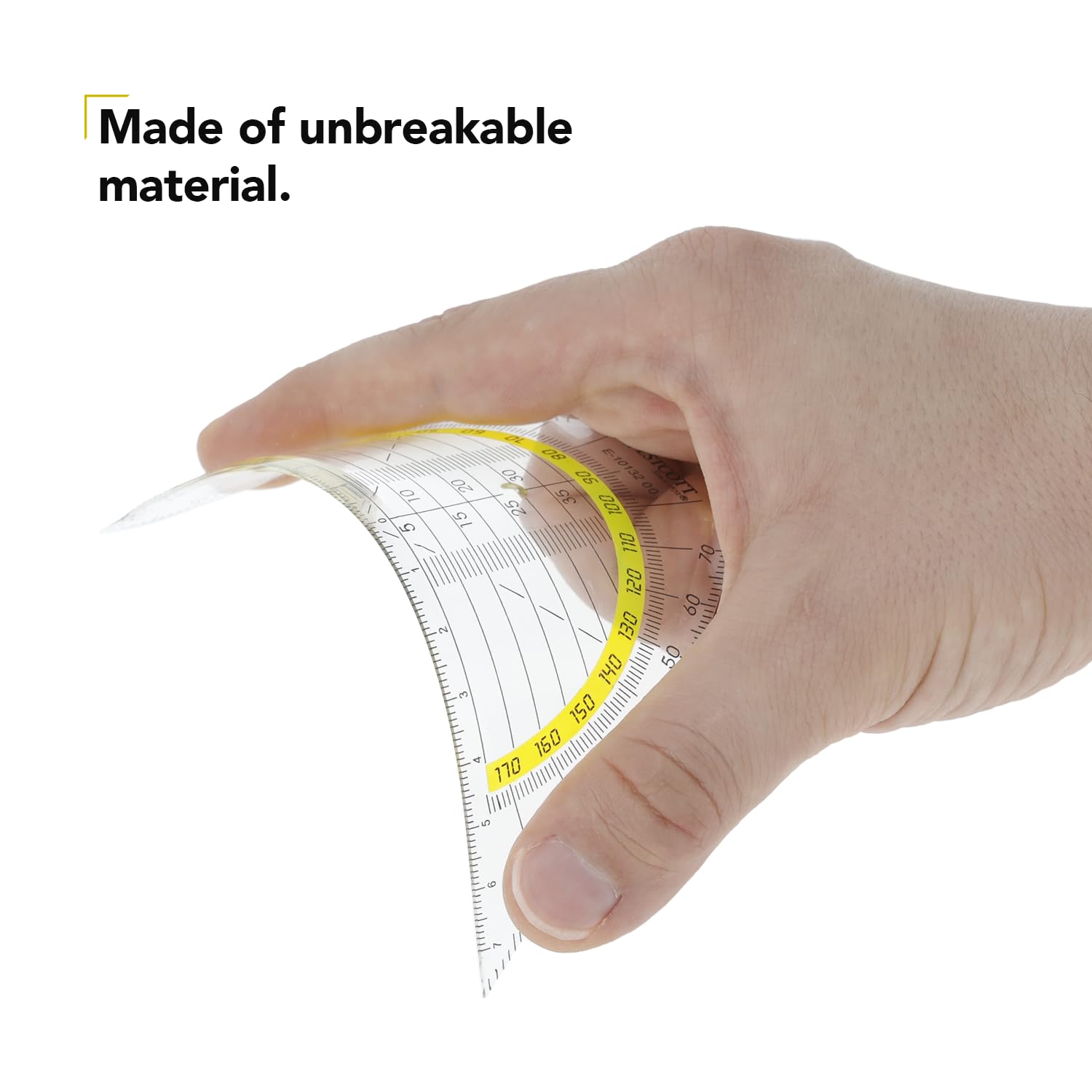 Westcott Geometric Triangle Ruler - Flexible/Break-Proof | 14 cm | Yellow