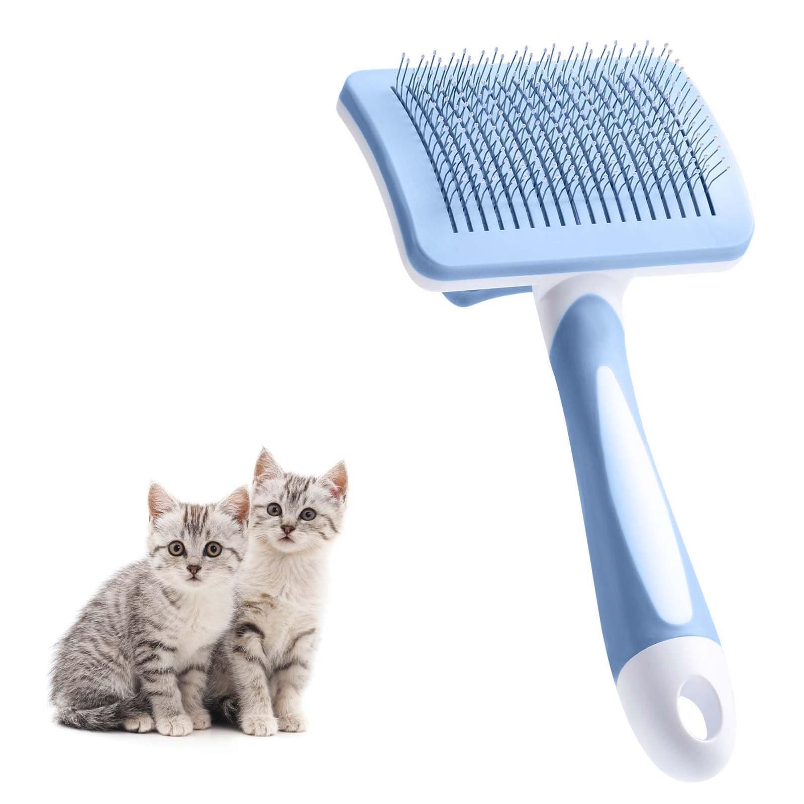 Vinabo Self-Cleaning Pet Slicker Brush for Dogs and Cats - Reduces Shedding 90% | Blue 1