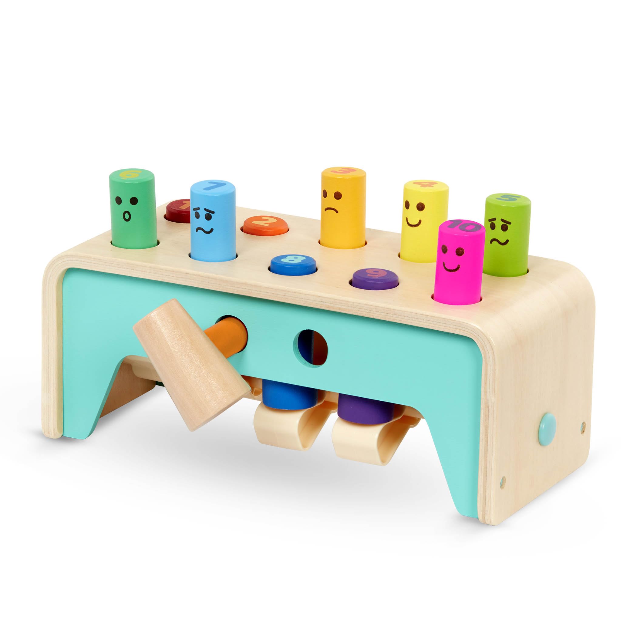 Battat Wooden Hammer Toy for Kids and Toddlers - Pounding Bench with 10 Pegs | Wood Construction | Ages 1+ 9