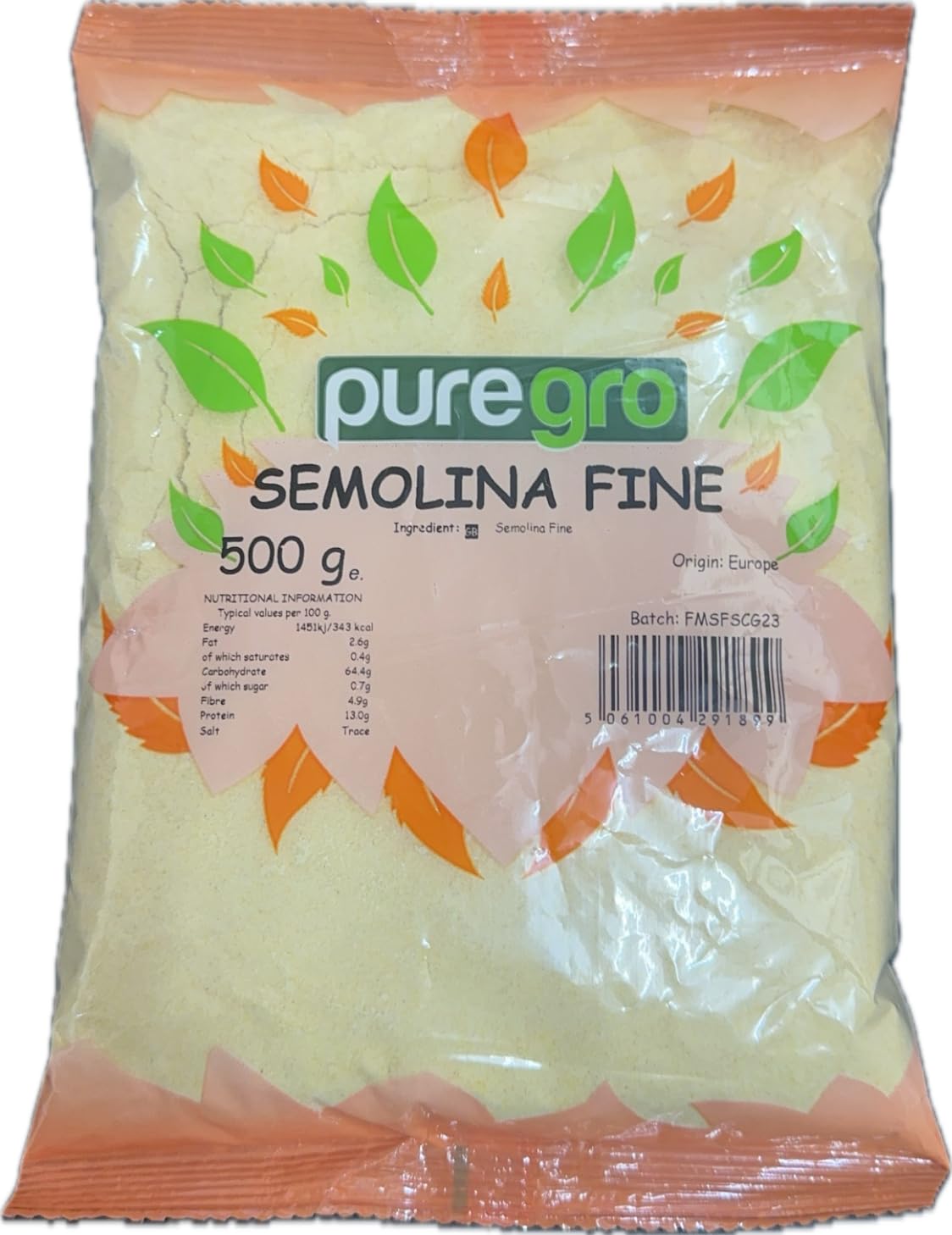 Puregro Semolina Fine 500g