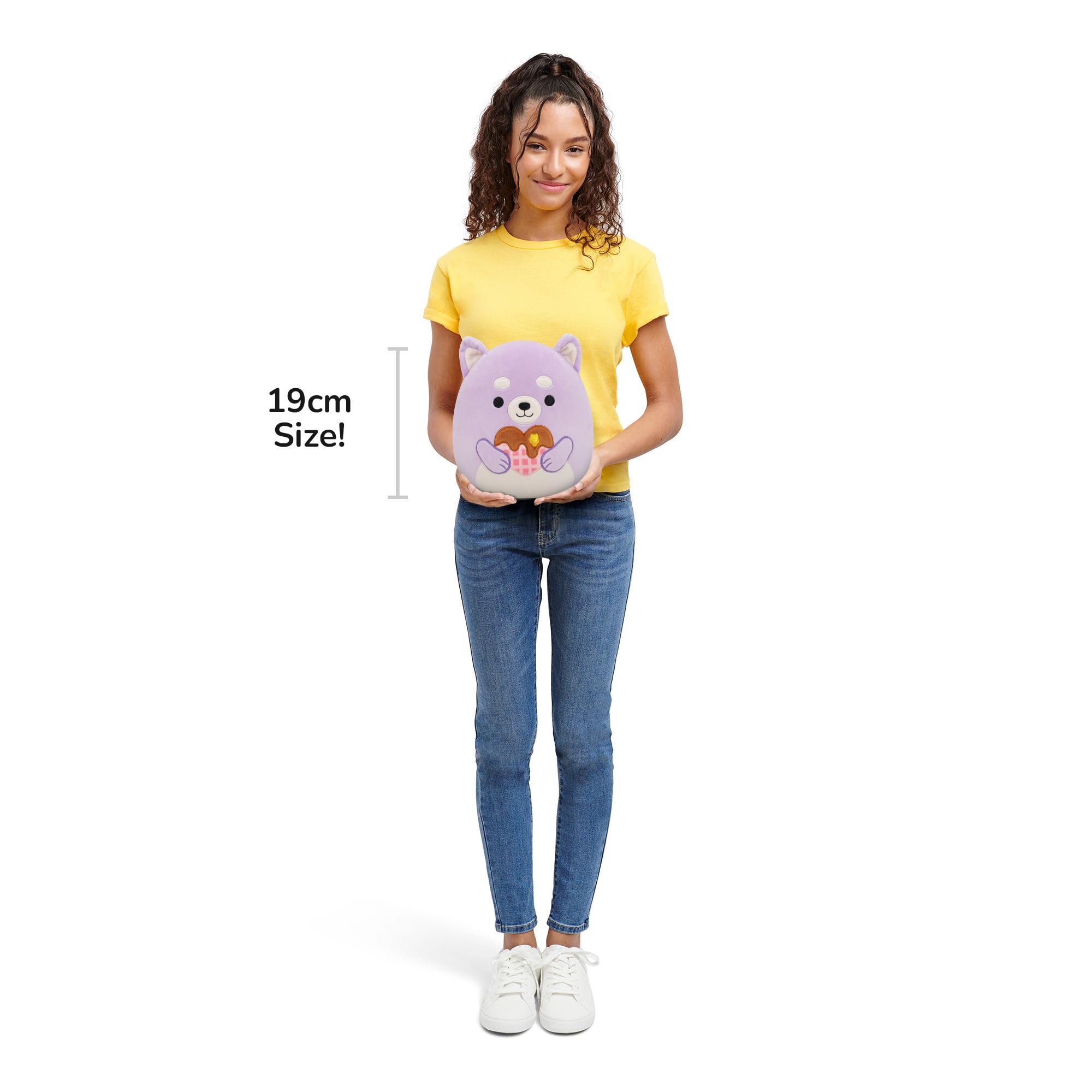 Squishmallows 7.5-Inch Hoyt the Lavender Shiba Inu Valentine's Plush Toy 6