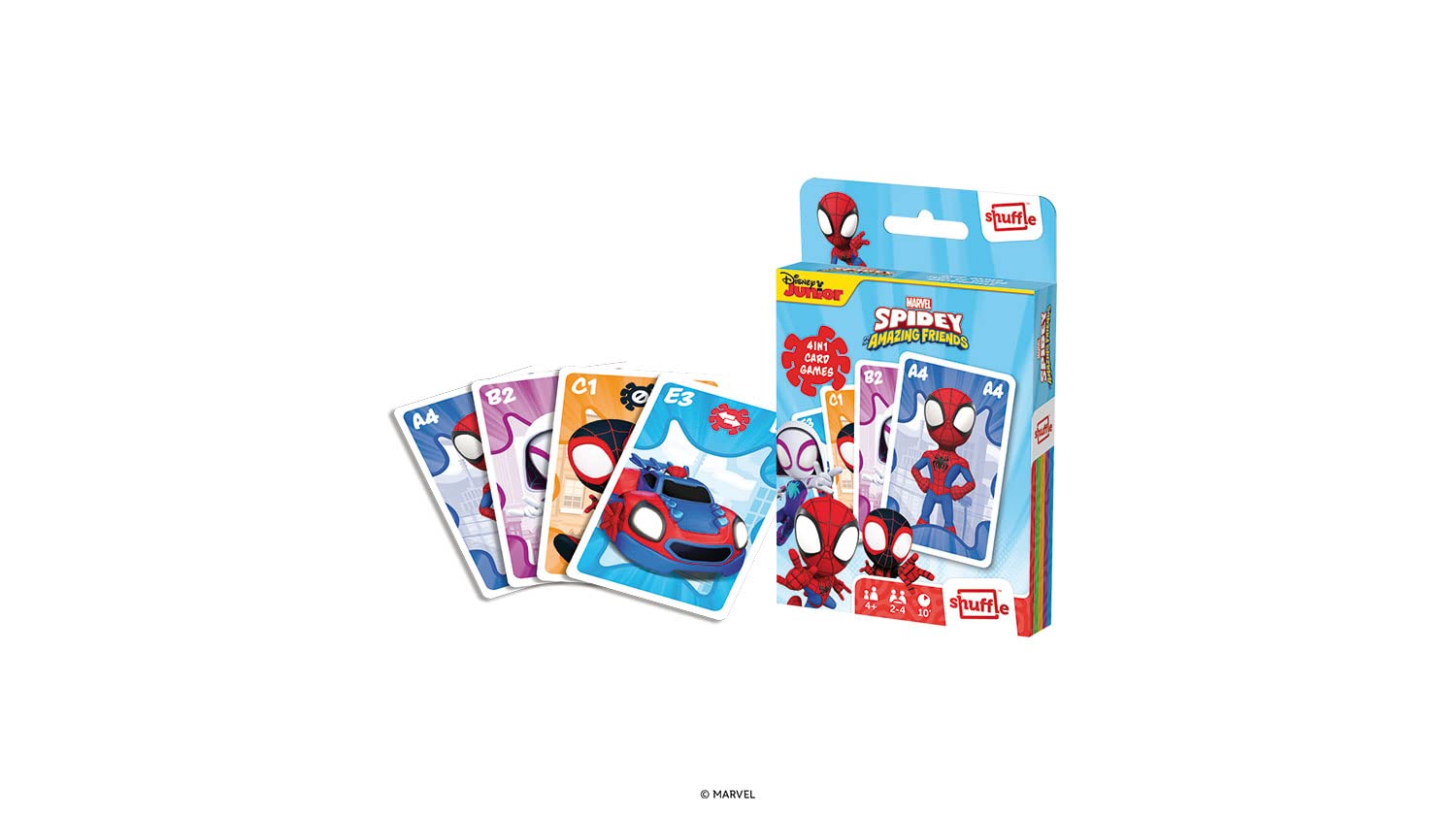 Shuffle Spidey and his Amazing Friends 4 in 1 Card Games | Ages 4+ | 2-4 Players