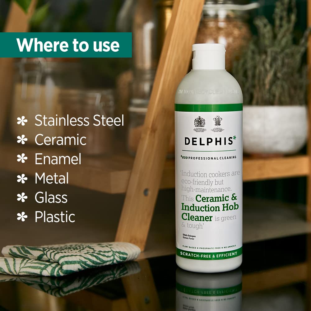 DELPHISECO Non Scratch Ceramic & Induction Hob Cleaner - 500ml | Plant-Based & Biodegradable 4