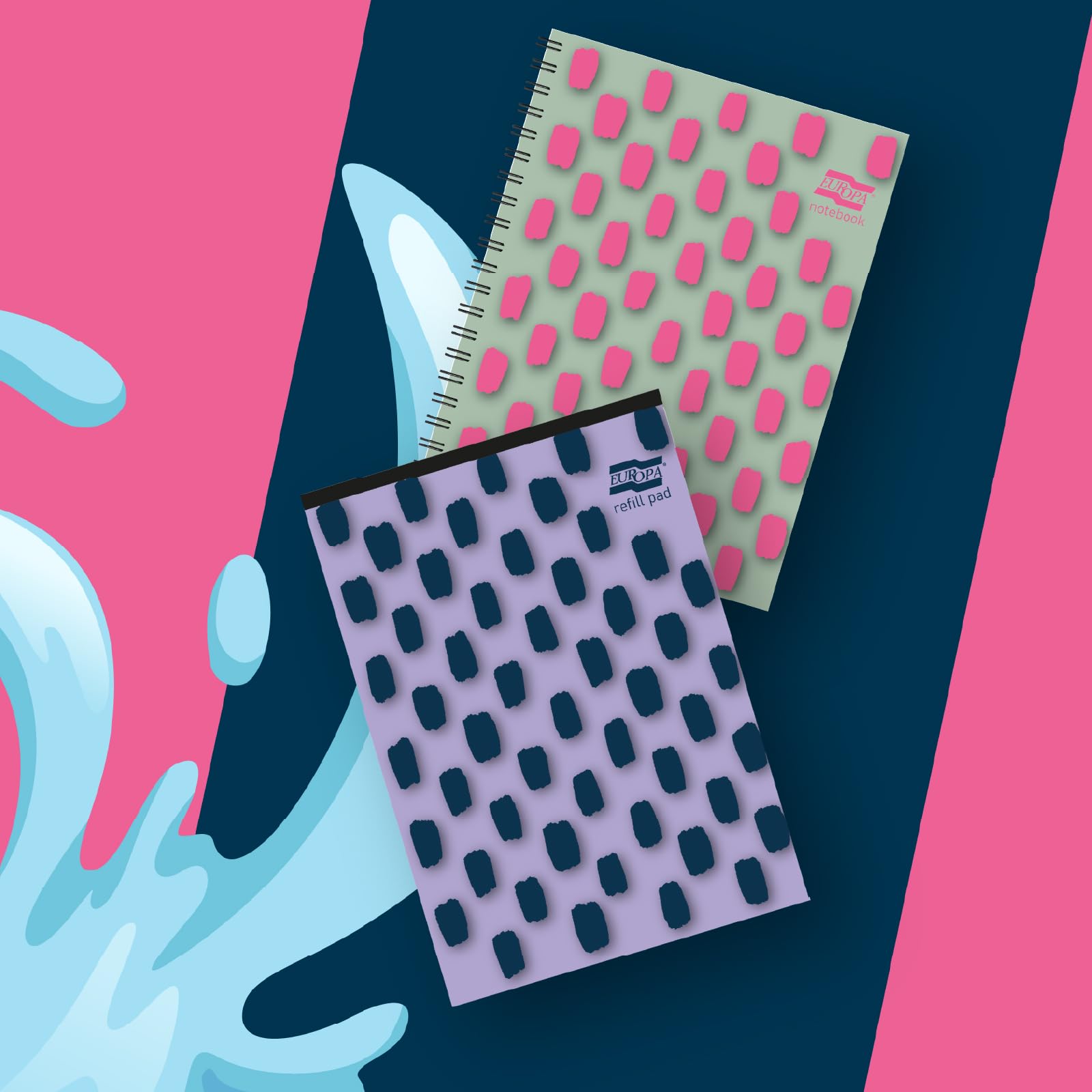 Exacompta Europa Splash Project Book - A5, 80gsm Lined Paper, Pink, 100 Sheets with 3 Movable Dividers 4