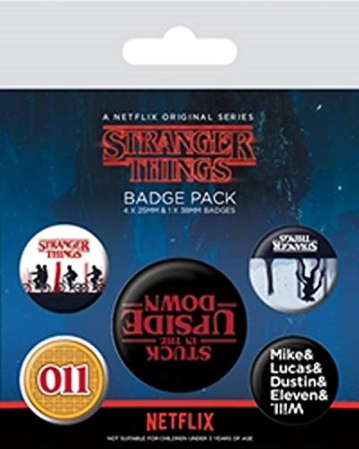 Pyramid International Stranger Things The Upside Down Badge Set (5-Pack) - Official Netflix Merchandise