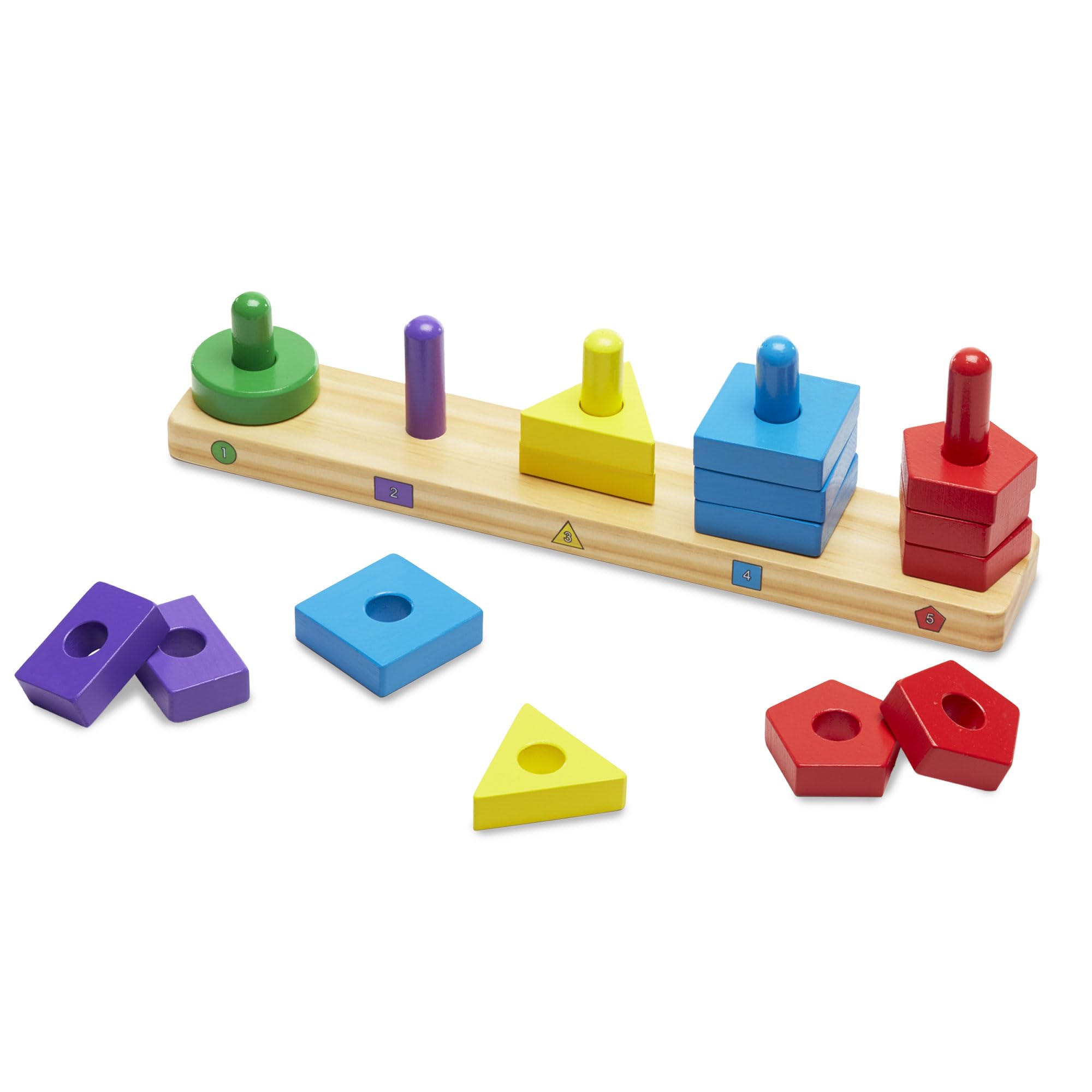 Melissa & Doug Stack and Sort Board - Wooden Educational Toy for Toddlers 2+ 11