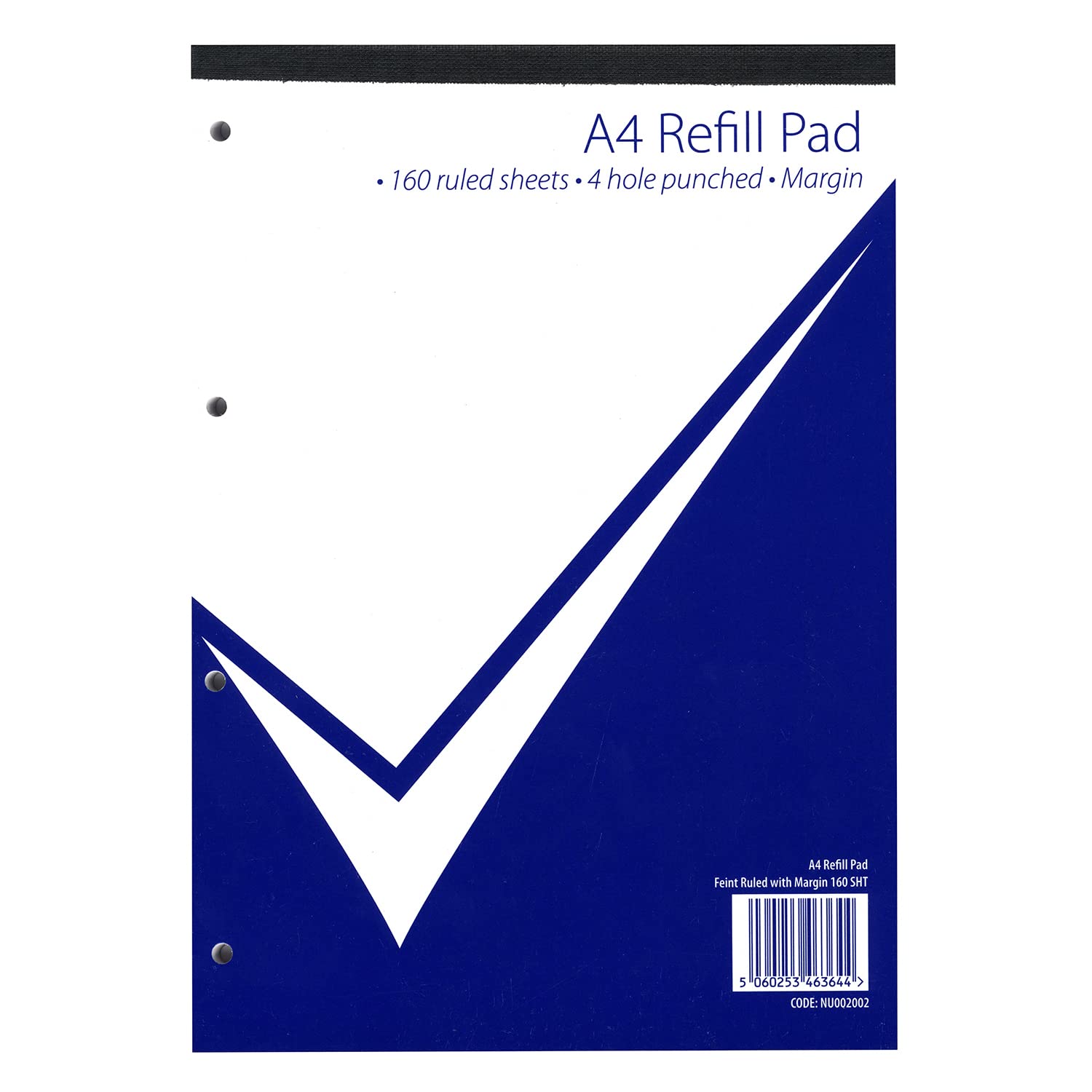 nu: Office Range A4 Refill Pad | 320 Pages | 60gsm Feint Ruled White Paper | Perforated 1