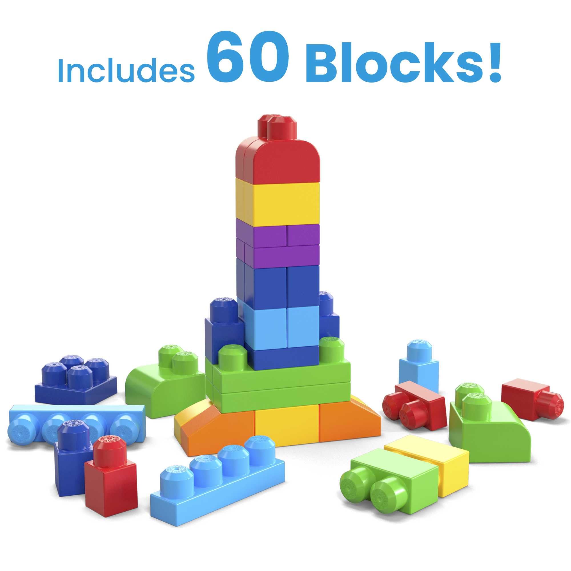 Mega Bloks DCH55 Big Building Bag, Azul 60 Piezas 3