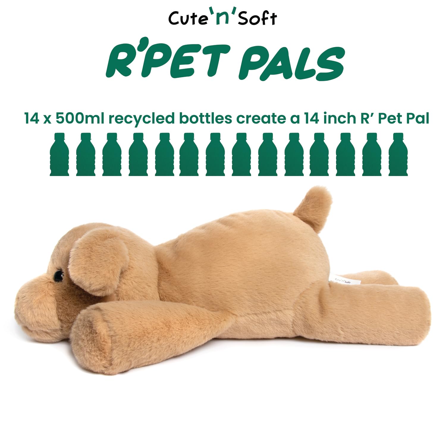 Lesser & Pavey RPET Pals Muttley Laying Dog Teddy for Kids 0-6 Years 6