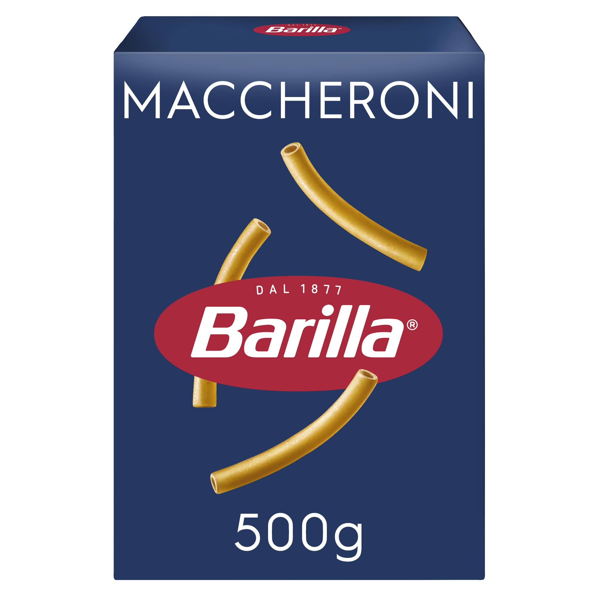 Barilla Maccheroni – Authentic Italian Pasta Made with Durum Wheat – 500g