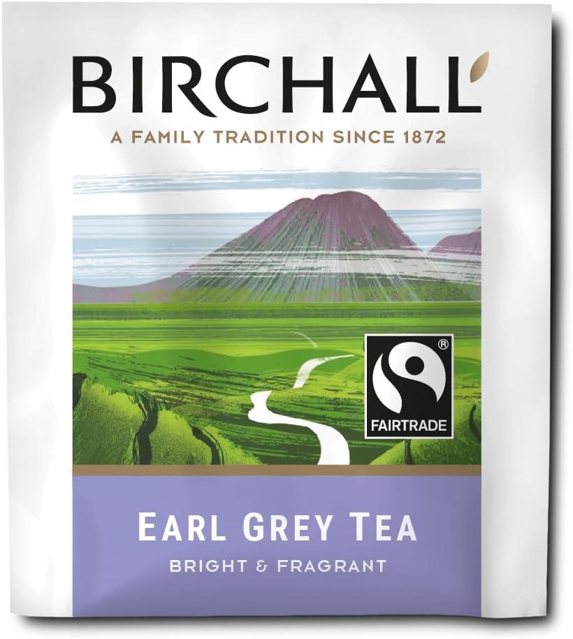 Birchall Earl Grey Tea | Black Tea with Natural Bergamot | 100 Plant-Based Tagged Tea Bags