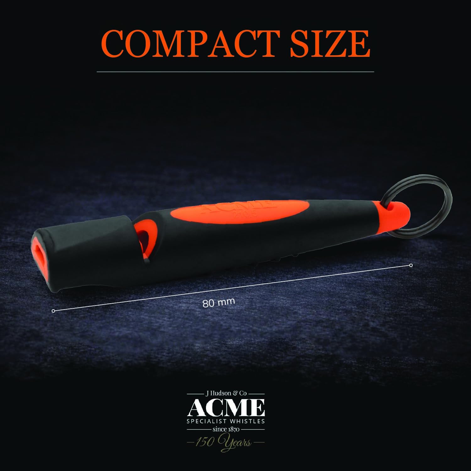 ACME 210.5 Alpha Dog Whistle - 6200Hz Precision for Spaniels | Black/DG Orange 6