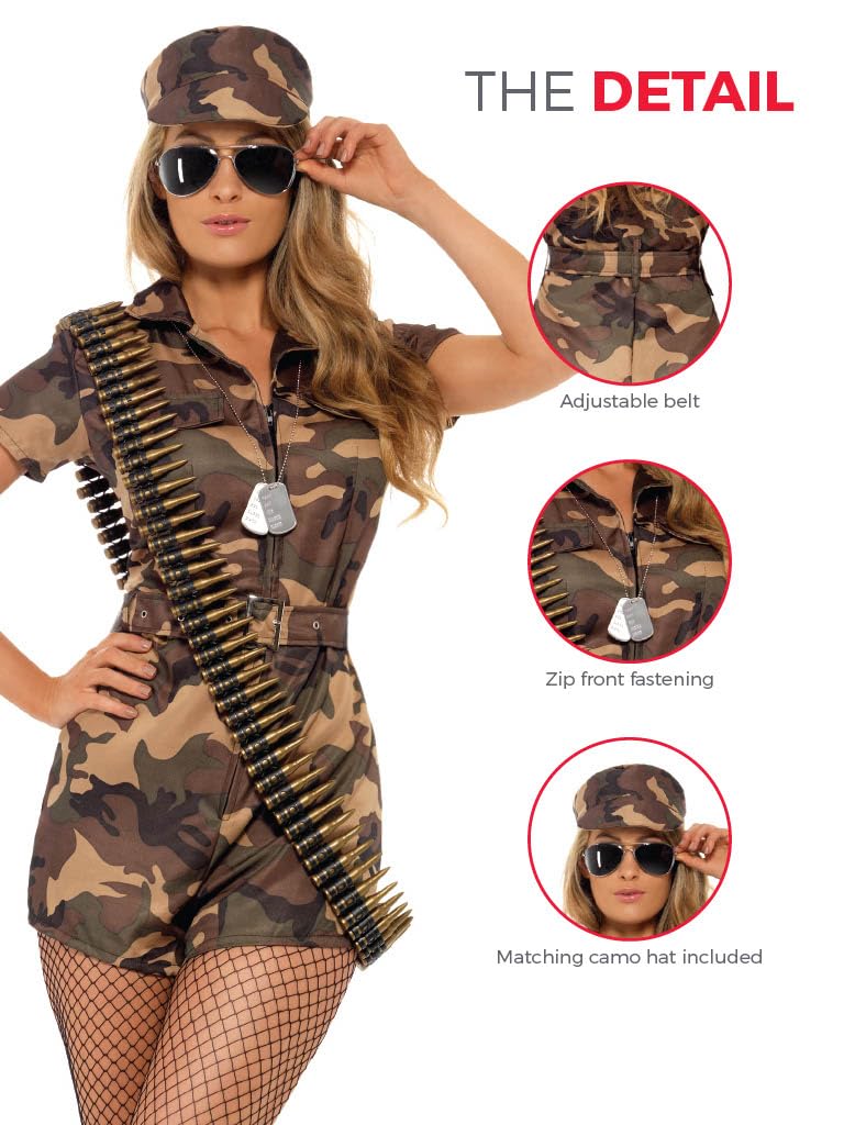 Smiffys Army Girl Costume - Camouflage Soldier Outfit for Adults 4