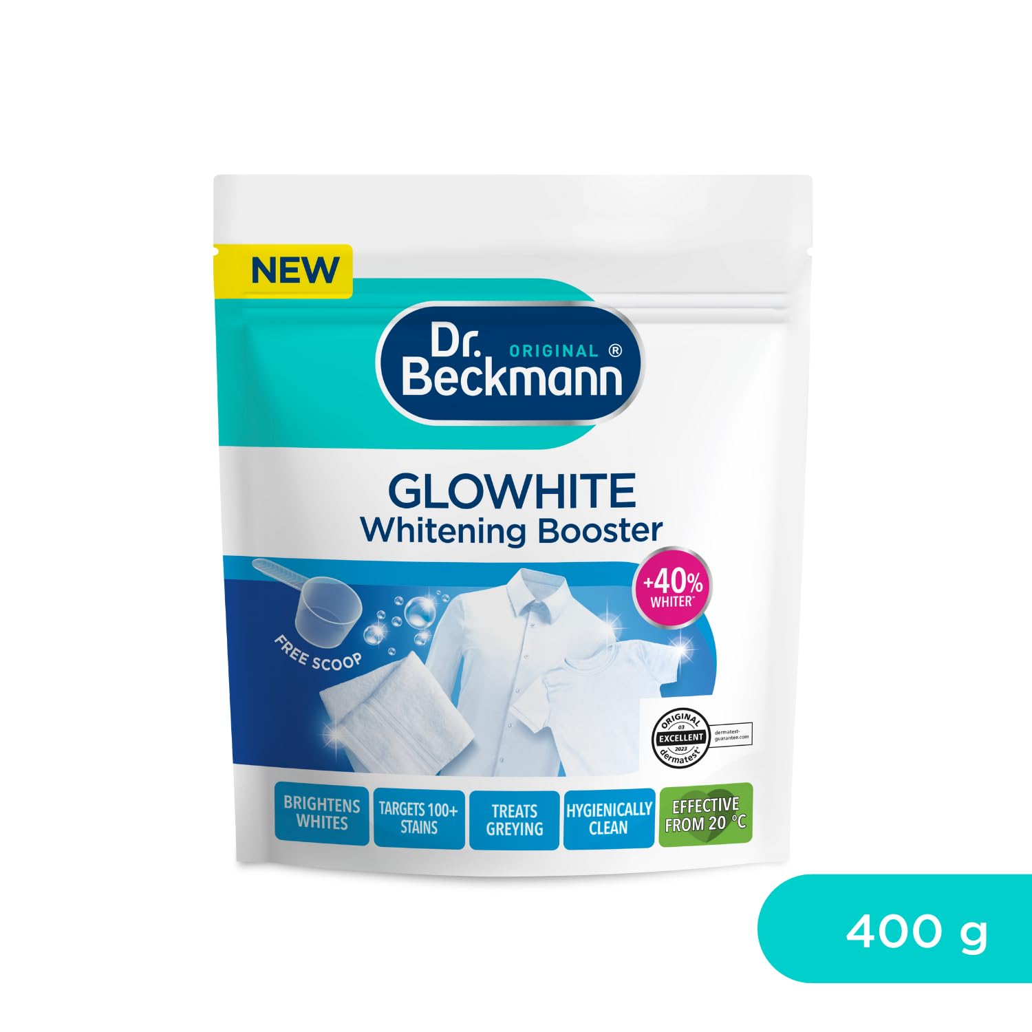 Dr. Beckmann Glowhite Whitening Booster Powder for White Laundry Stain Remover 400g 3