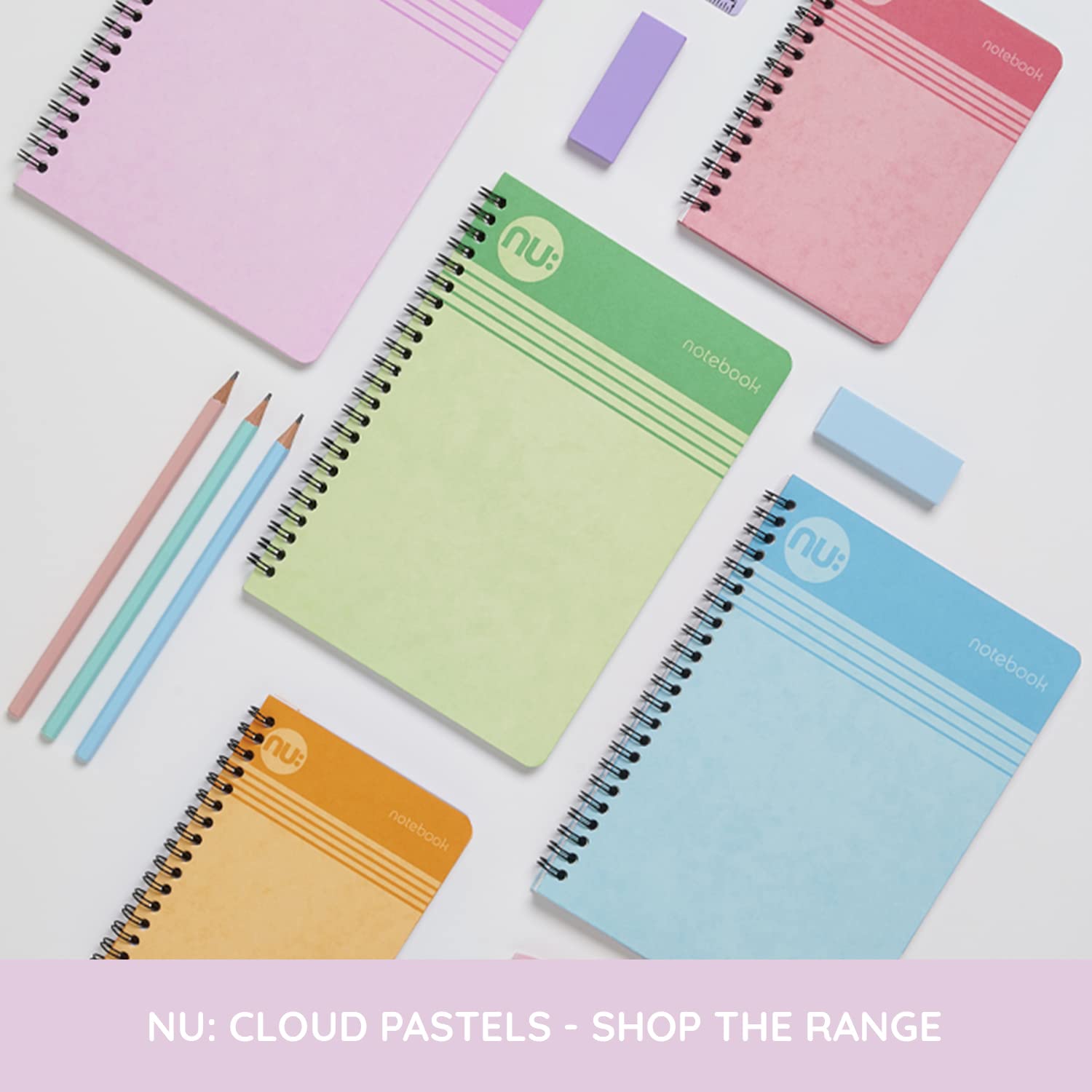 nu: A4 Wirebound Notebook - Cloud Pastels Lilac | 80gsm FSC Paper | 110 Pages 5