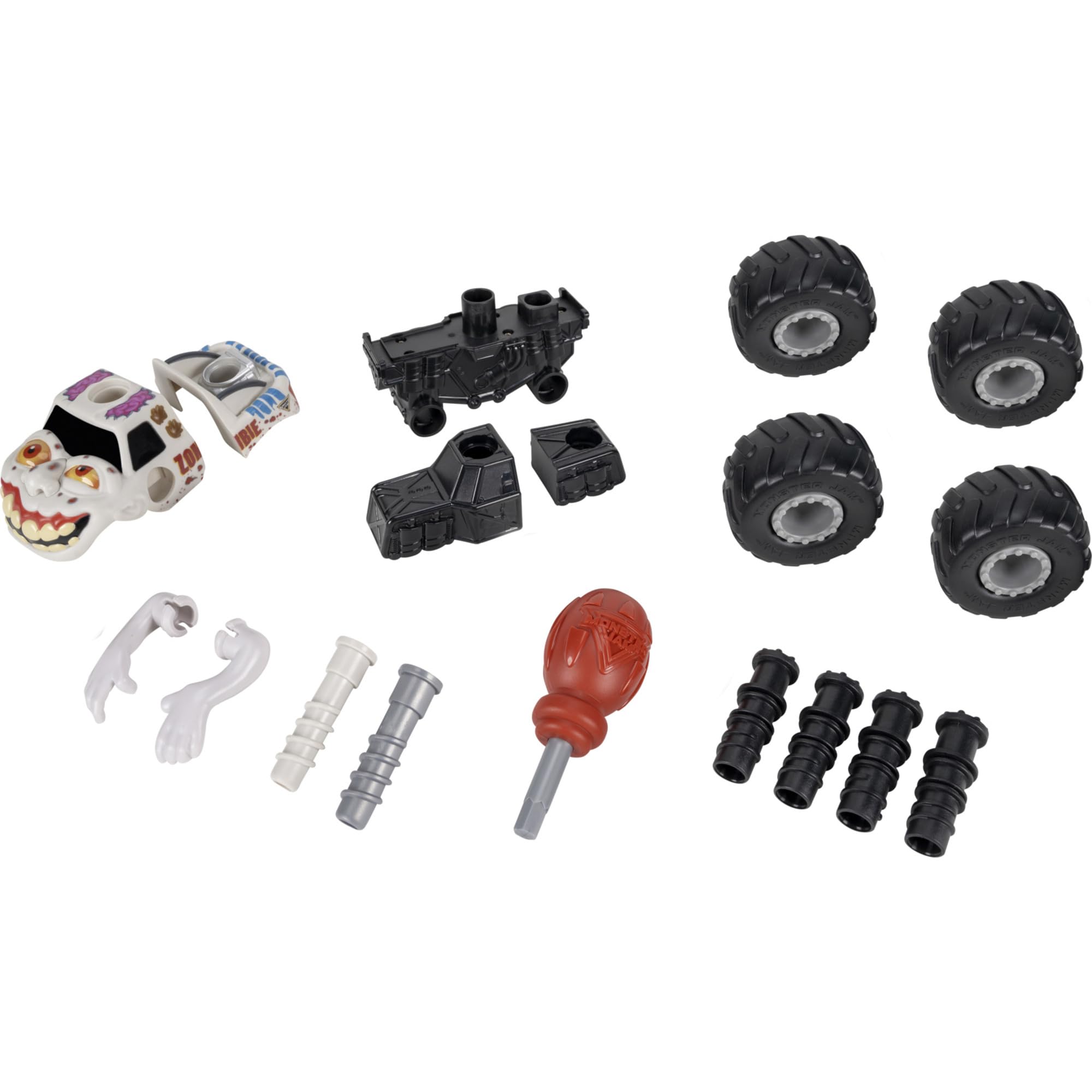 Jazwares Monster Jam Zombie Monstruction Truck - 5-Inch Buildable Vehicle | 16 Pieces | Ages 3+ 5