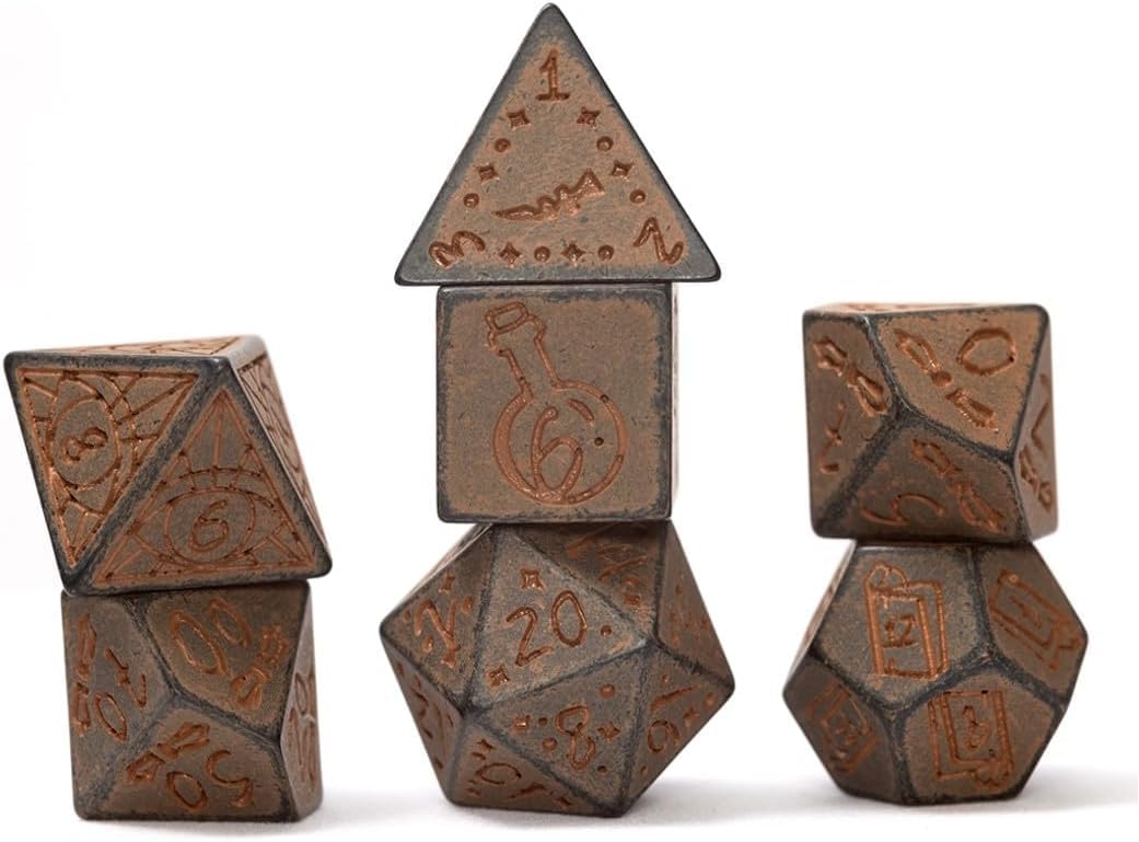 Sirius Dice RPG Dice Set (7) - Illusory Stone Granite Theme | Number Theme
