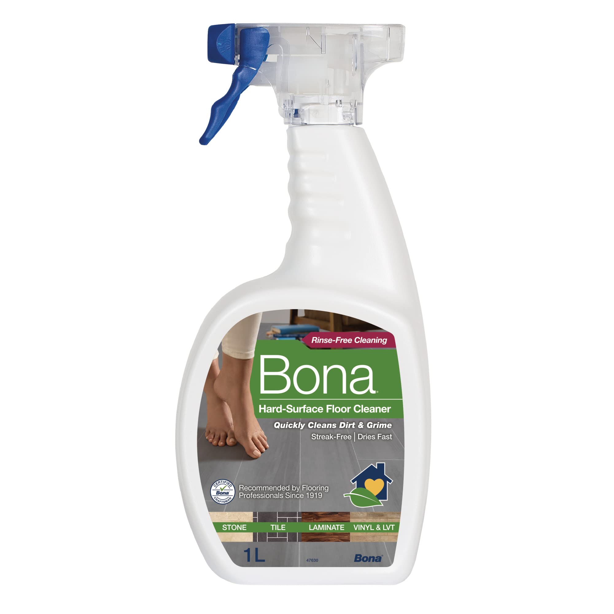 Bona Hard Surface Floor Cleaner Liquid for Stone, Tile, Laminate, LVT | 1L | Unscented