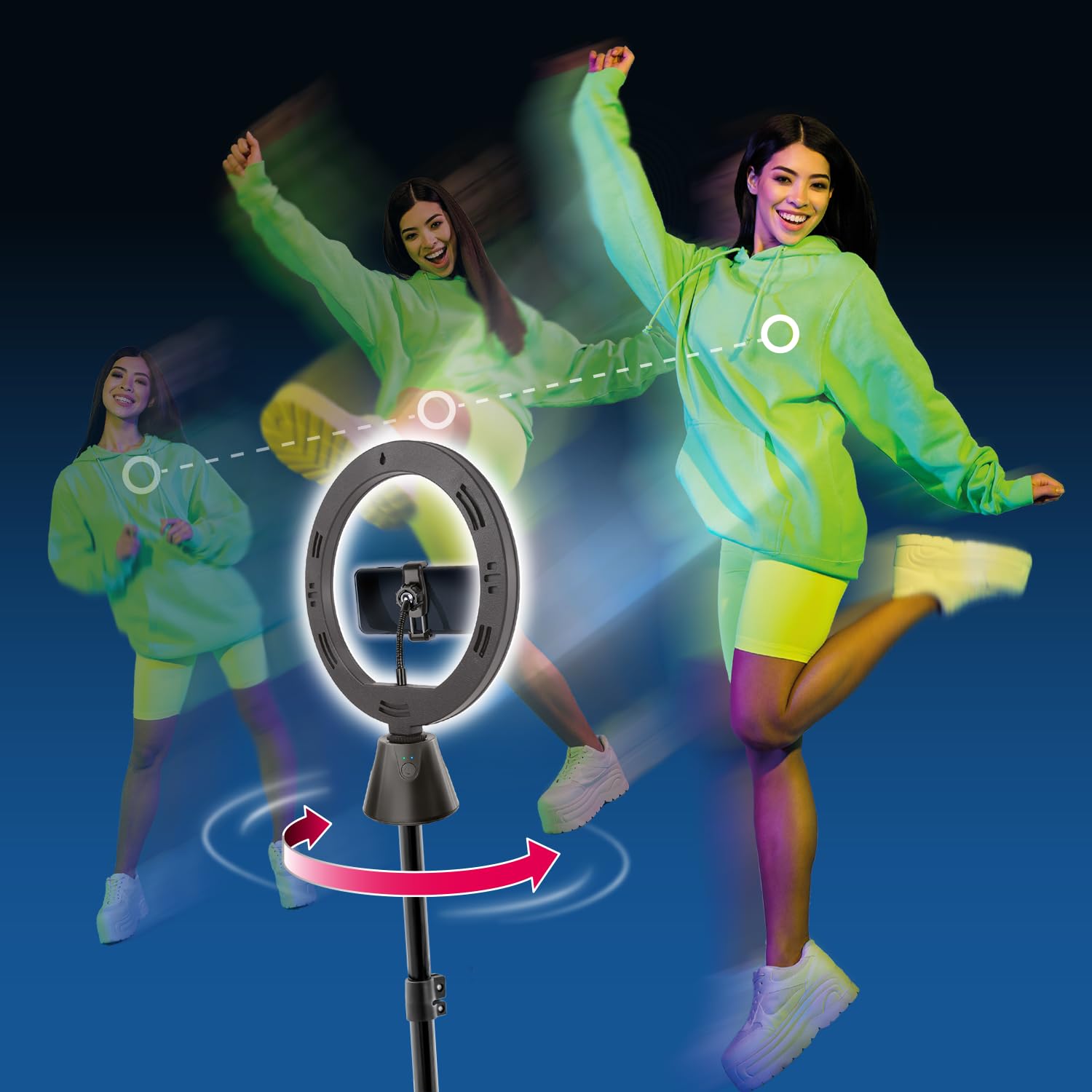 Studio Creator 360 Video Maker Kit - Motion Tracking LED Ring Light with Green Screen 18