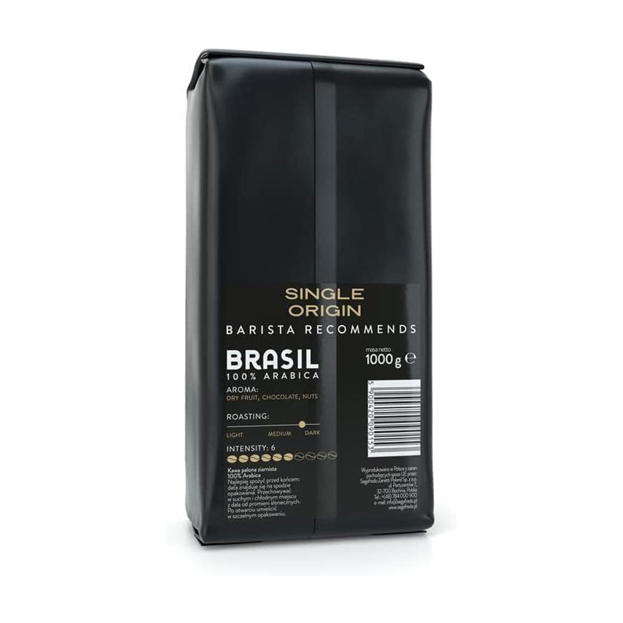 Segafredo Zanetti Single Origin Brasil Roasted Whole Coffee Beans - 100% Arabica, 1Kg Pack 2