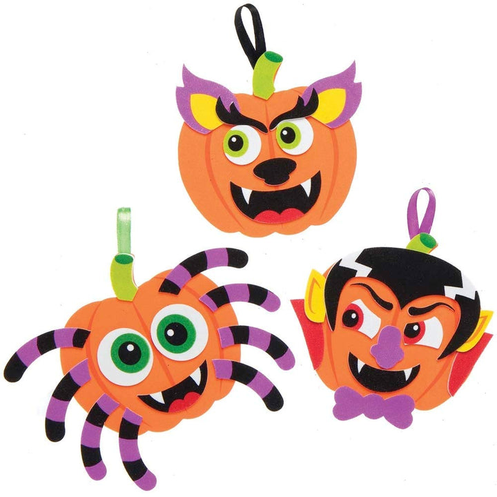 Baker Ross Pumpkin Mix and Match Halloween Decoration Craft Kits - Pack of 8