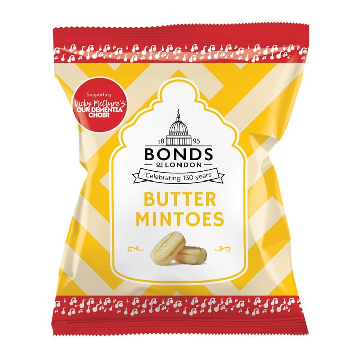 Bonds of London Butter Mintoes, Retro Boiled Sweets, Vegetarian Friendly, 120g (Pack of 12)