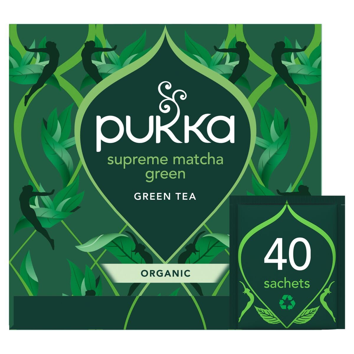 Pukka Herbs Supreme Matcha Green Organic Tea Bags Box | 40 Count | Rich in Antioxidants