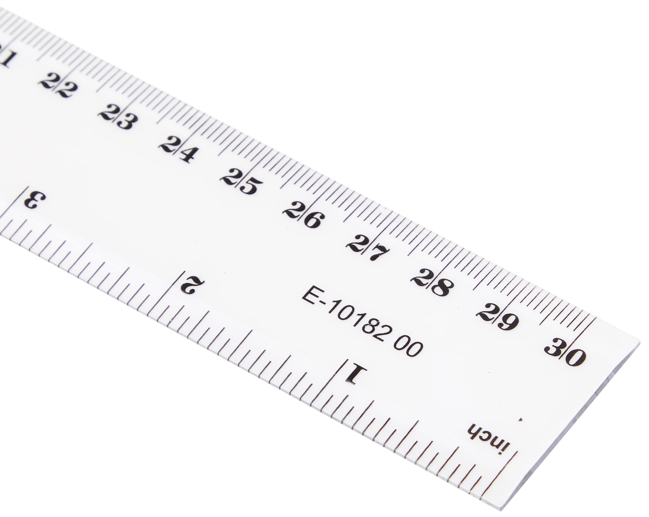 Westcott 12-Inch/300mm Plastic Ruler - Clear | Inch & Metric Scale | Model E-10182 00
