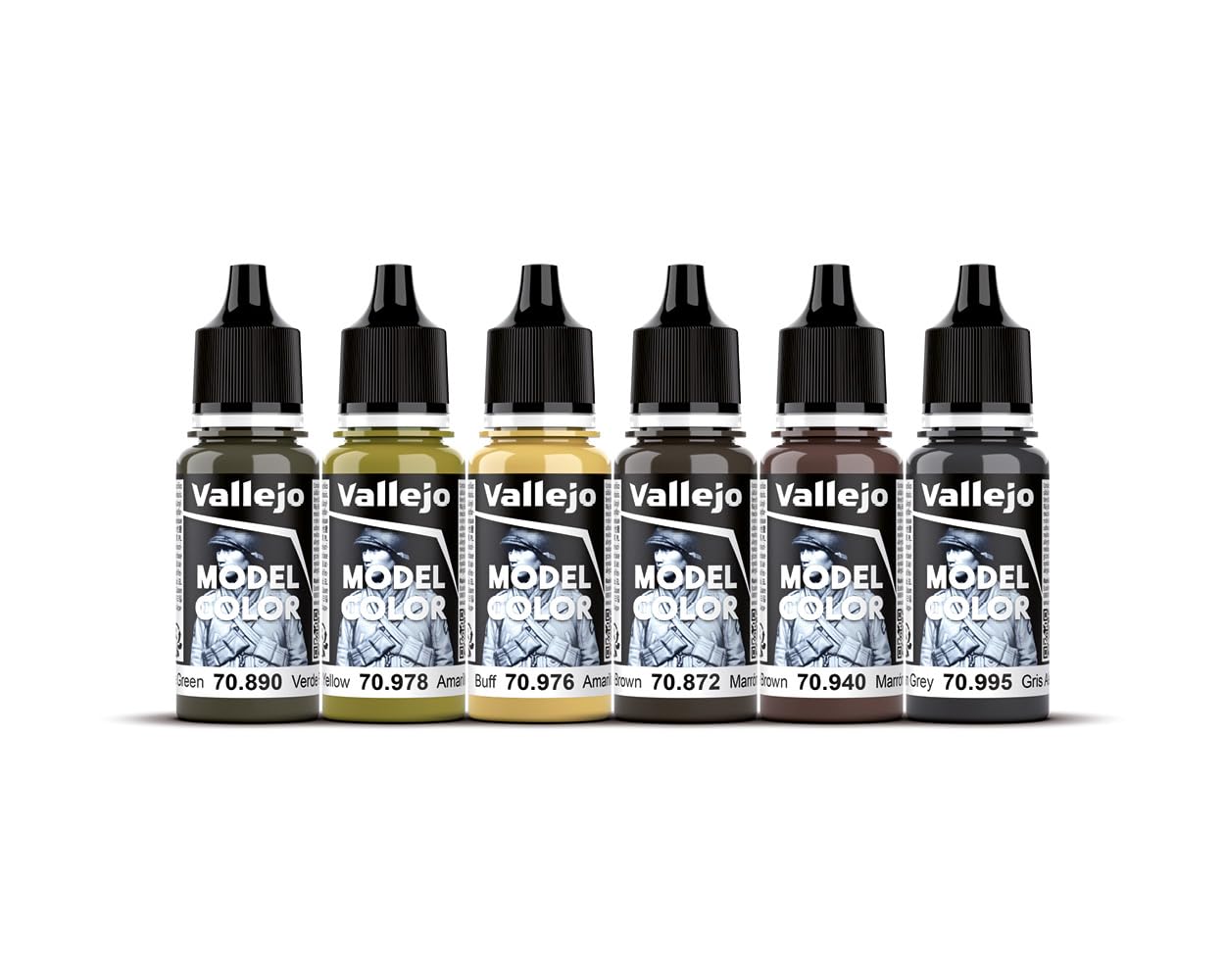 Vallejo WWII German Armour Model Color Set (6) - 17 ml Acrylic Paints 6