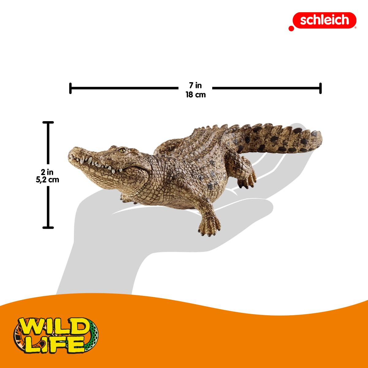 Schleich 14736 Crocodile with Movable Jaw - Wild Life Animal Figurine for Kids 3-8 Years 2