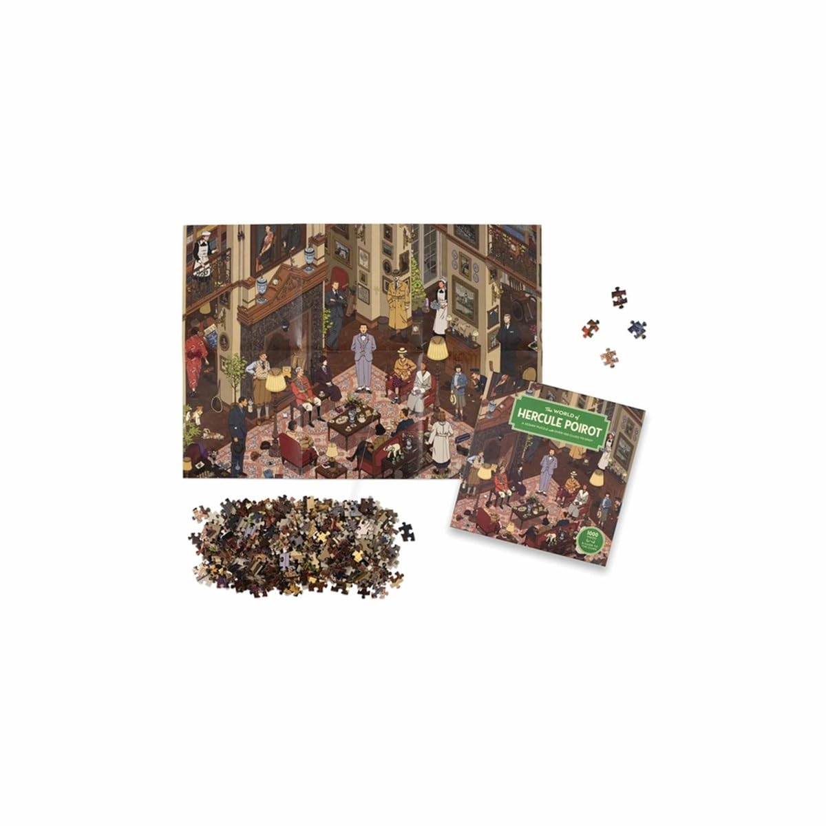 Laurence King The World of Hercule Poirot Jigsaw Puzzle - 1000 Pieces | 680mm x 485mm | Agatha Christie 1