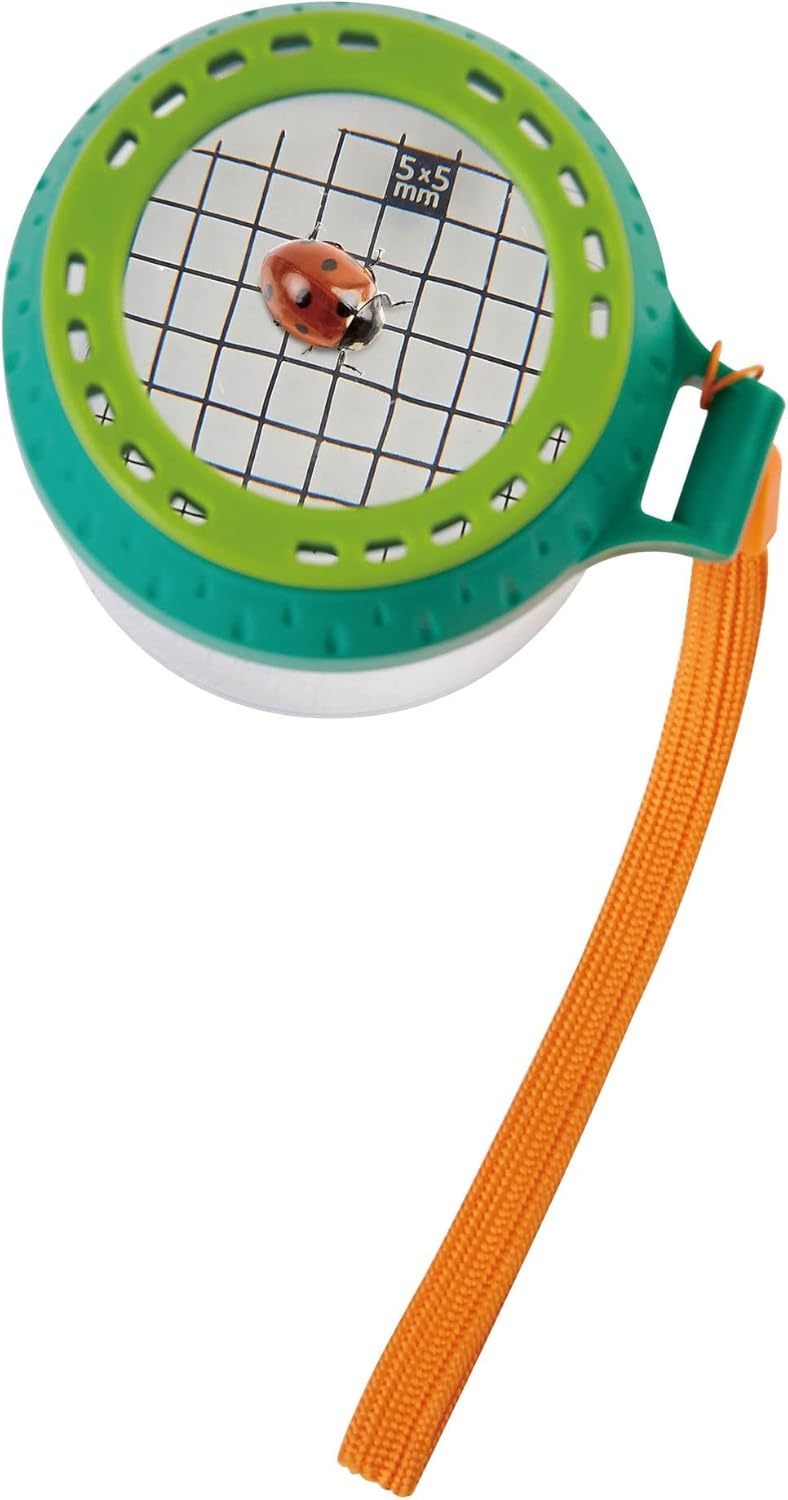 Hape Explorers Bug Jar - Portable Insect Study Center with Magnifying Glass, 4x Zoom & Measuring Grid, Ages 4-8